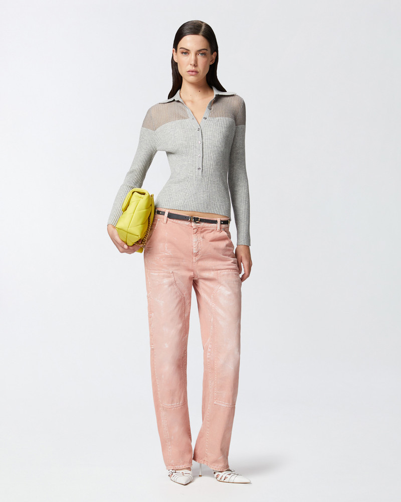 PINKO WORN COTTON BULL WORKWEAR JEANS outlook