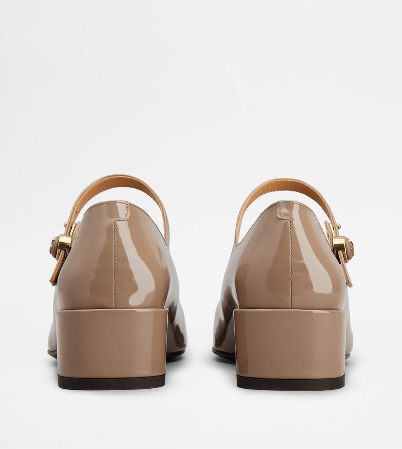Tod's MARY JANE PUMPS IN LEATHER - BEIGE outlook
