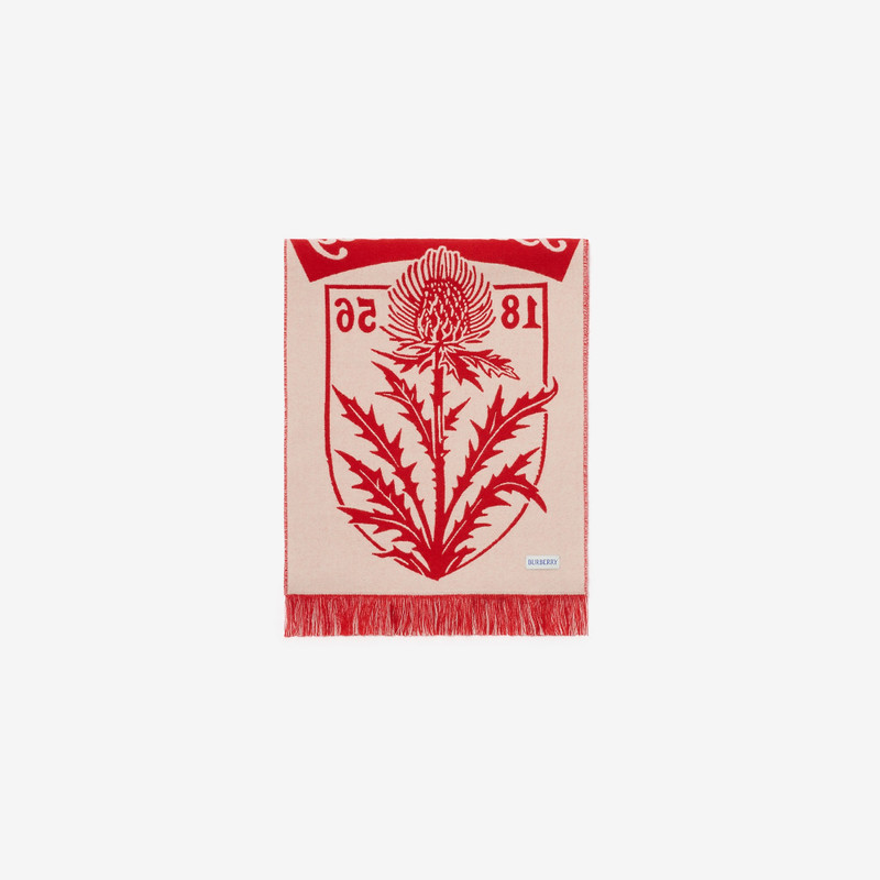 Burberry Thistle Shield Wool Scarf outlook