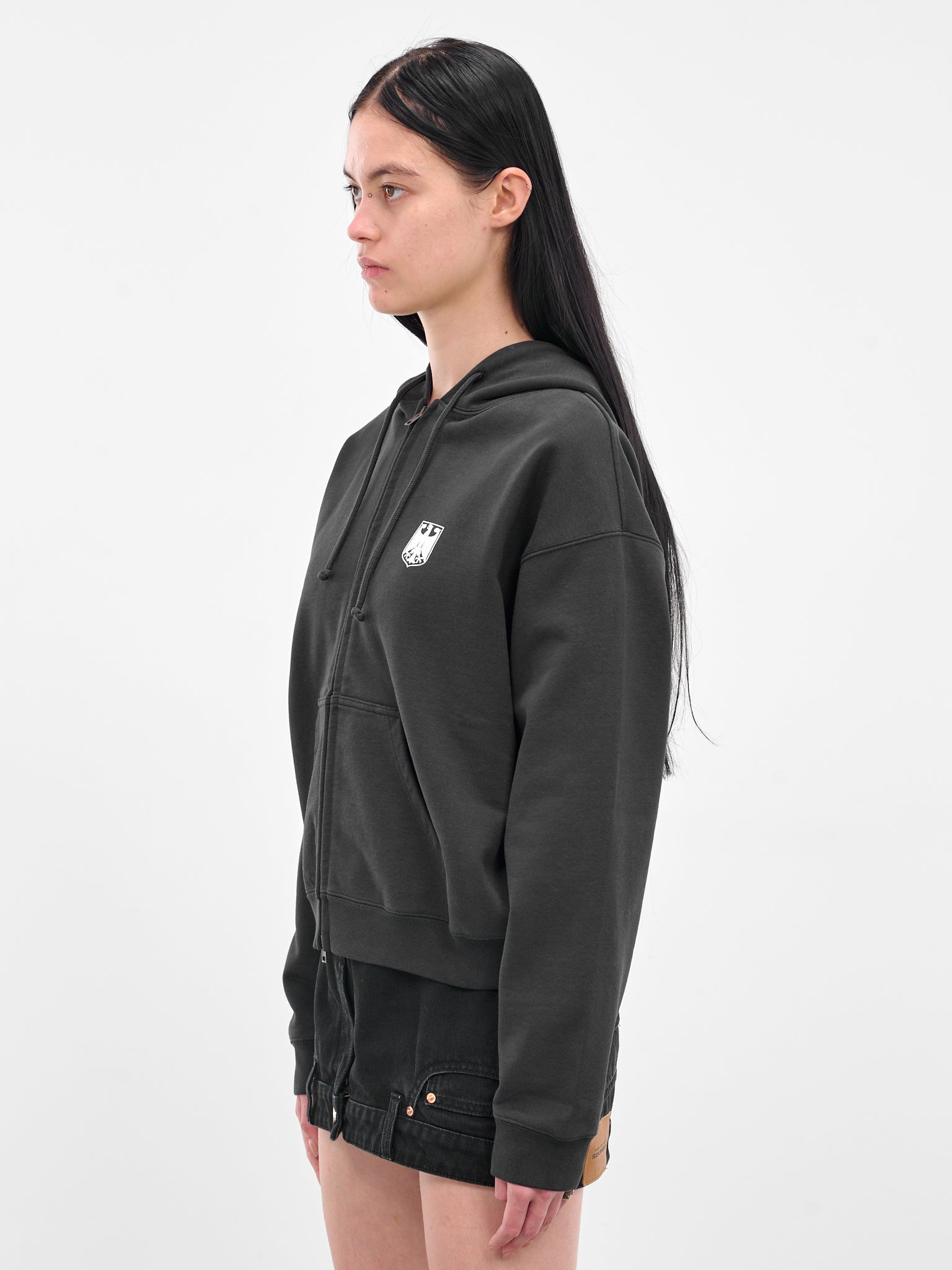 Black Polizei Zip-Up Hoodie - 2