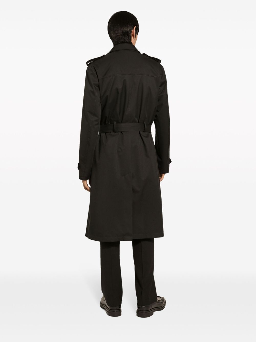 belted double-breasted trench coat - 4