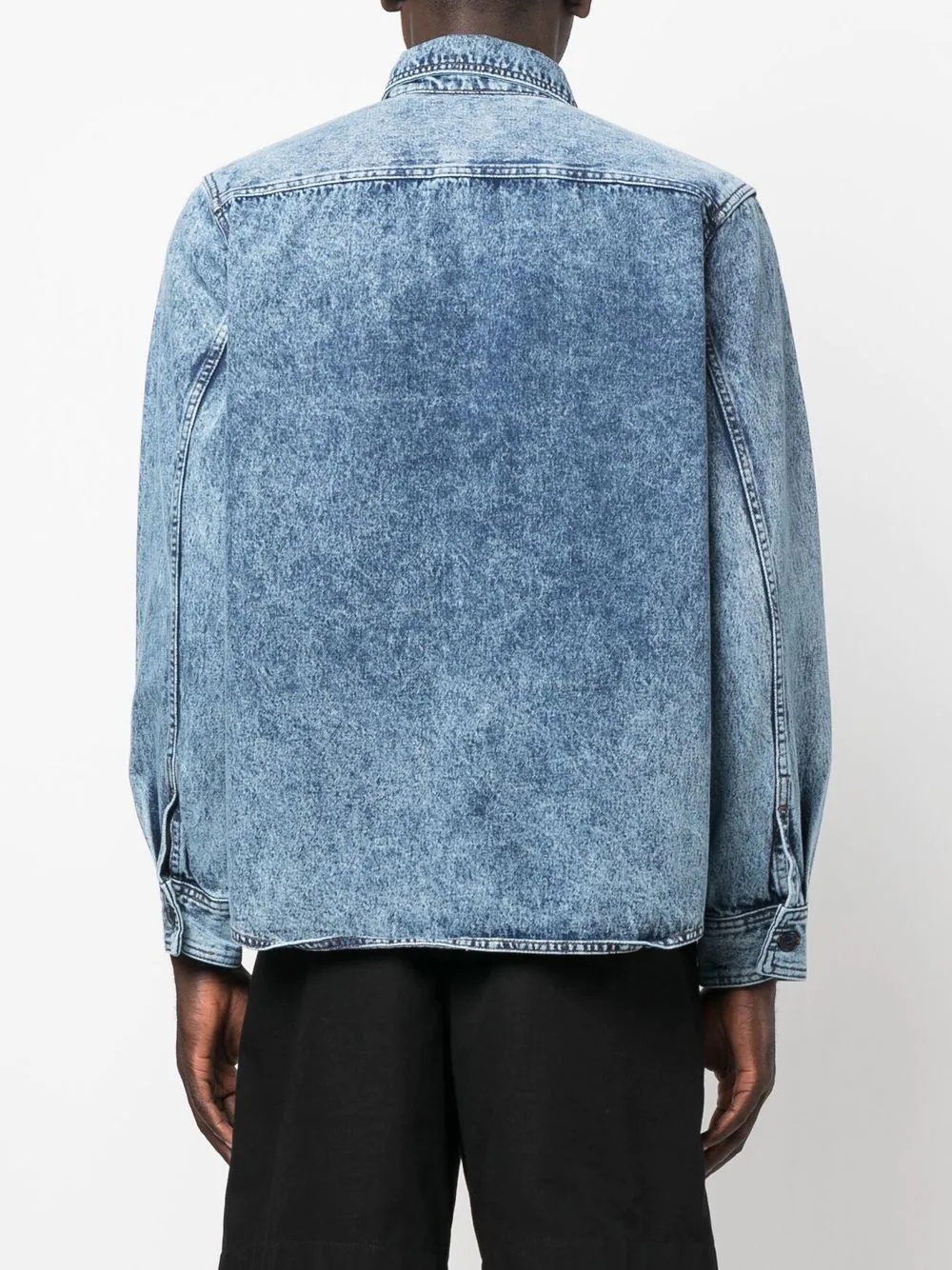 acid-wash denim shirt - 4