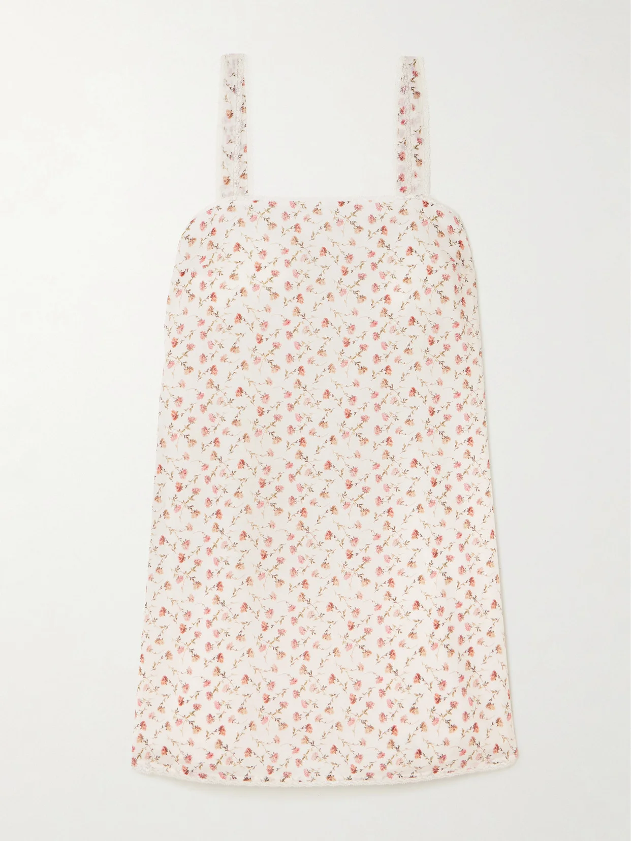 Charlotte Lace-trimmed Floral-print Cotton Mini Dress - 1