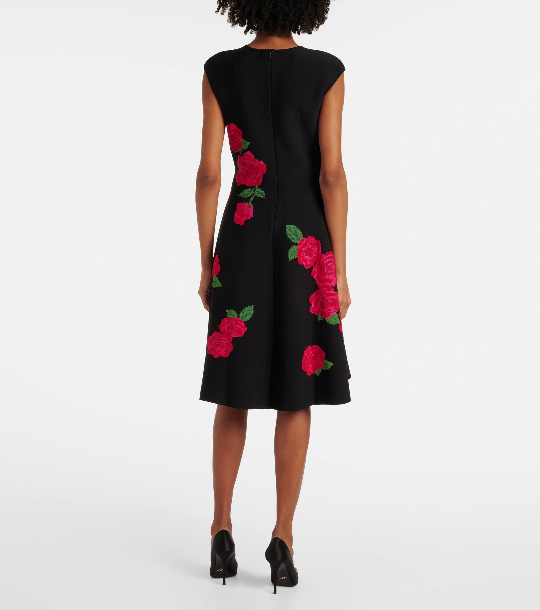 Floral jacquard midi dress - 3
