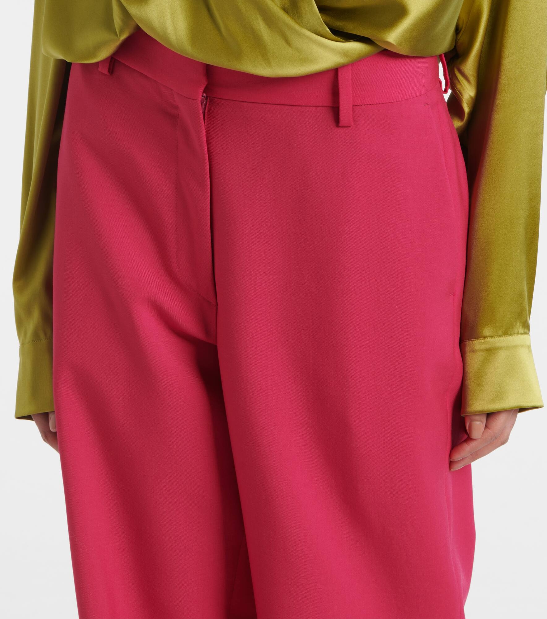 Wool and mohair twill straight pants - 4