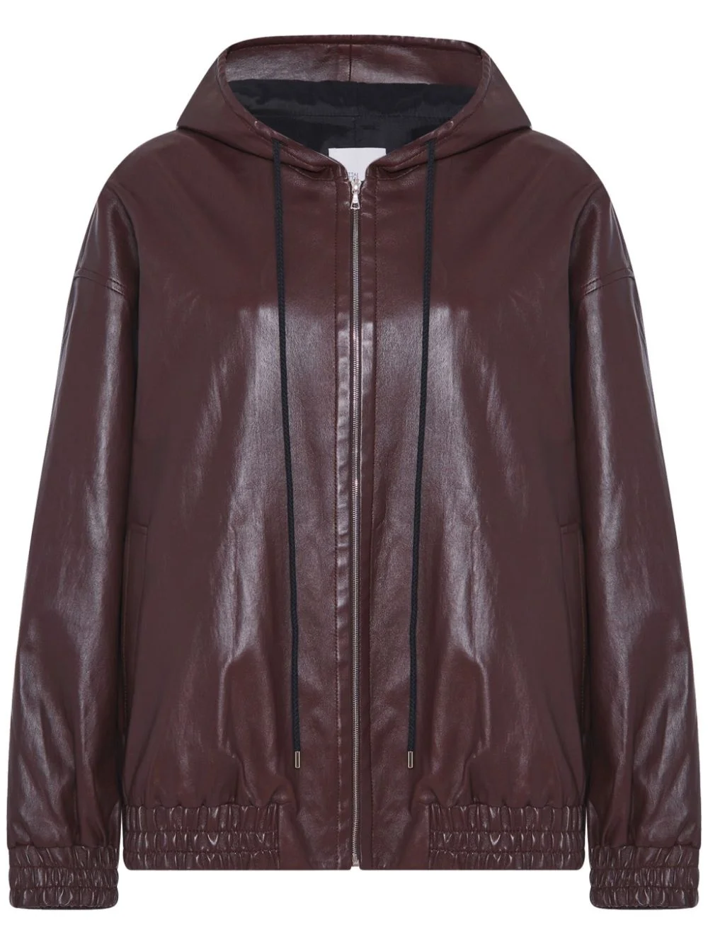 Plonge leather hooded jacket - 1