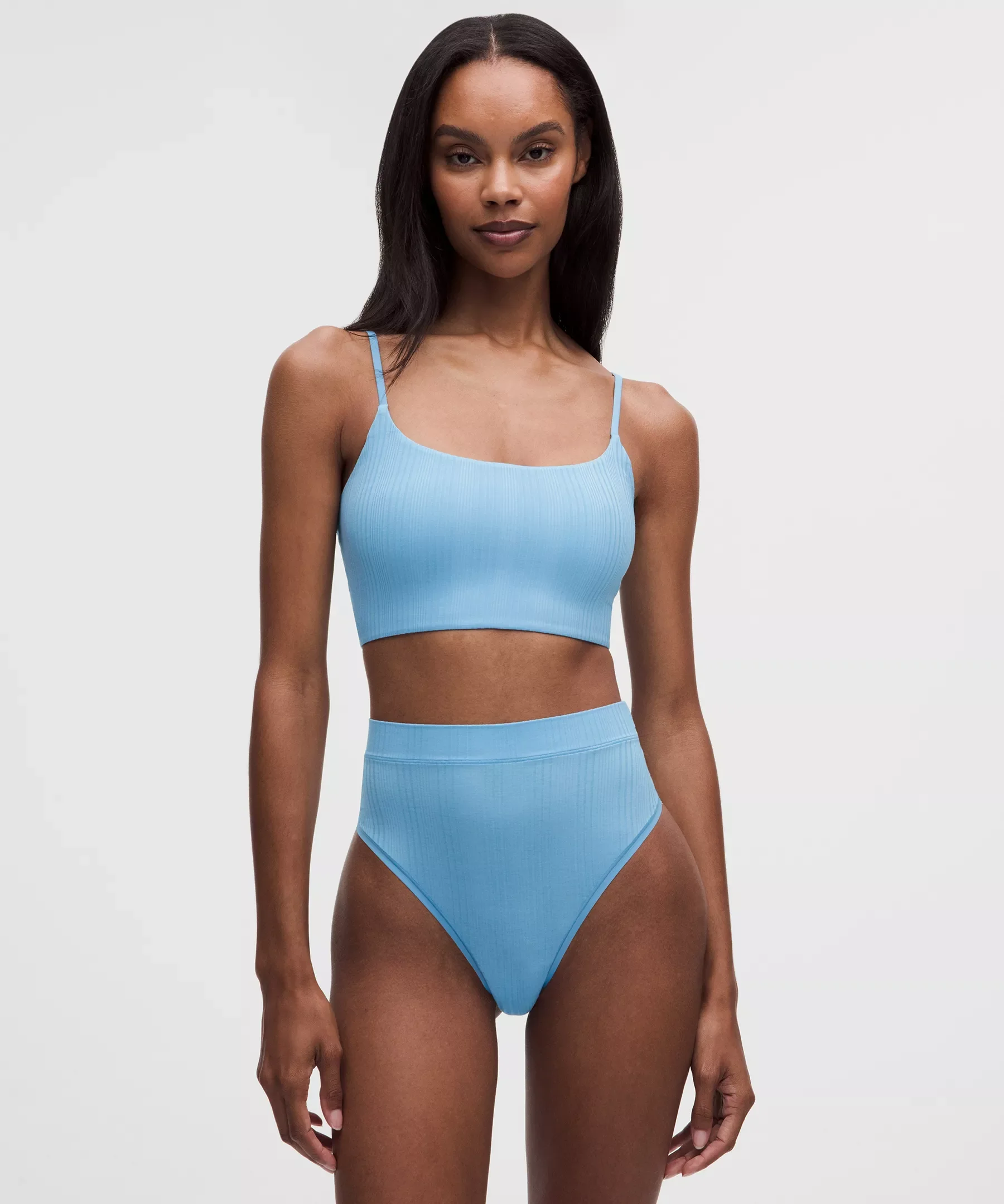 UnderEase Cami Strap Ribbed Longline Bralette A–C Cups - 1