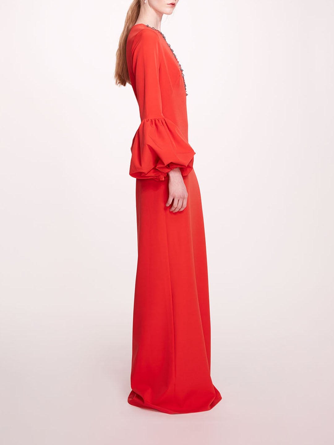 PUFFED SLEEVE COLUMN GOWN - 3