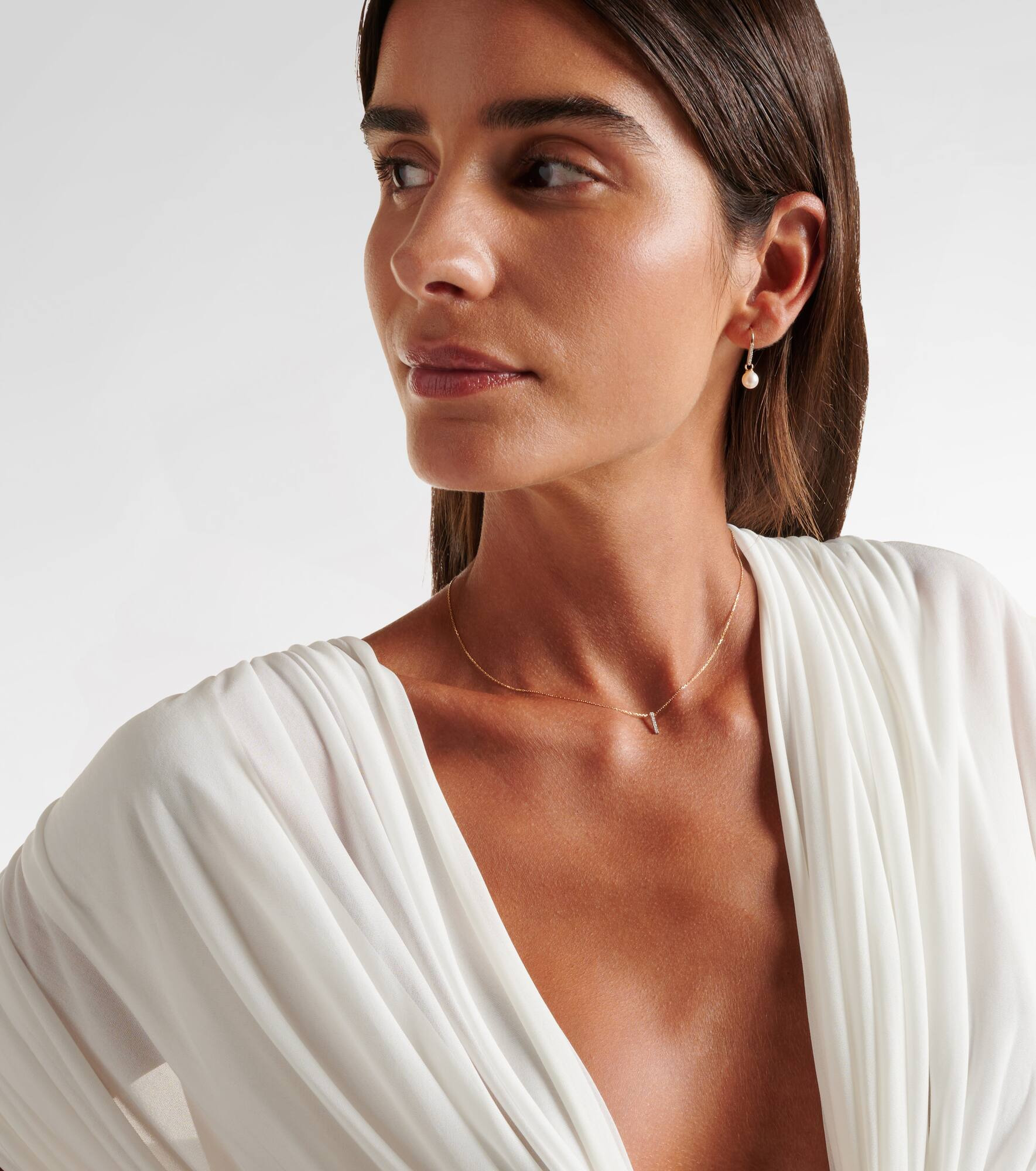 14kt gold La Barre necklace with diamonds - 3