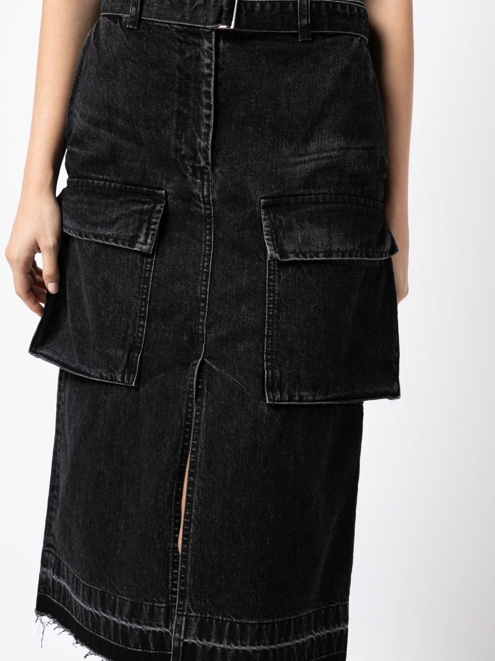 cargo-pocket denim skirt - 5