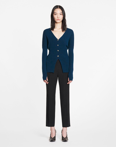 Lanvin OFF-THE-SHOULDER FITTED RIB-KNIT CARDIGAN outlook