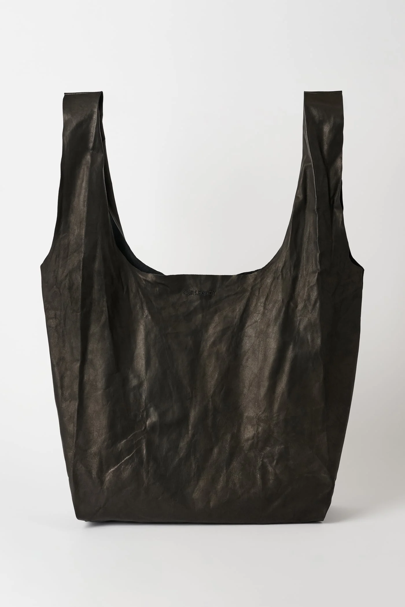 Grocery Bag Matte Black Origami Cowhide - 1