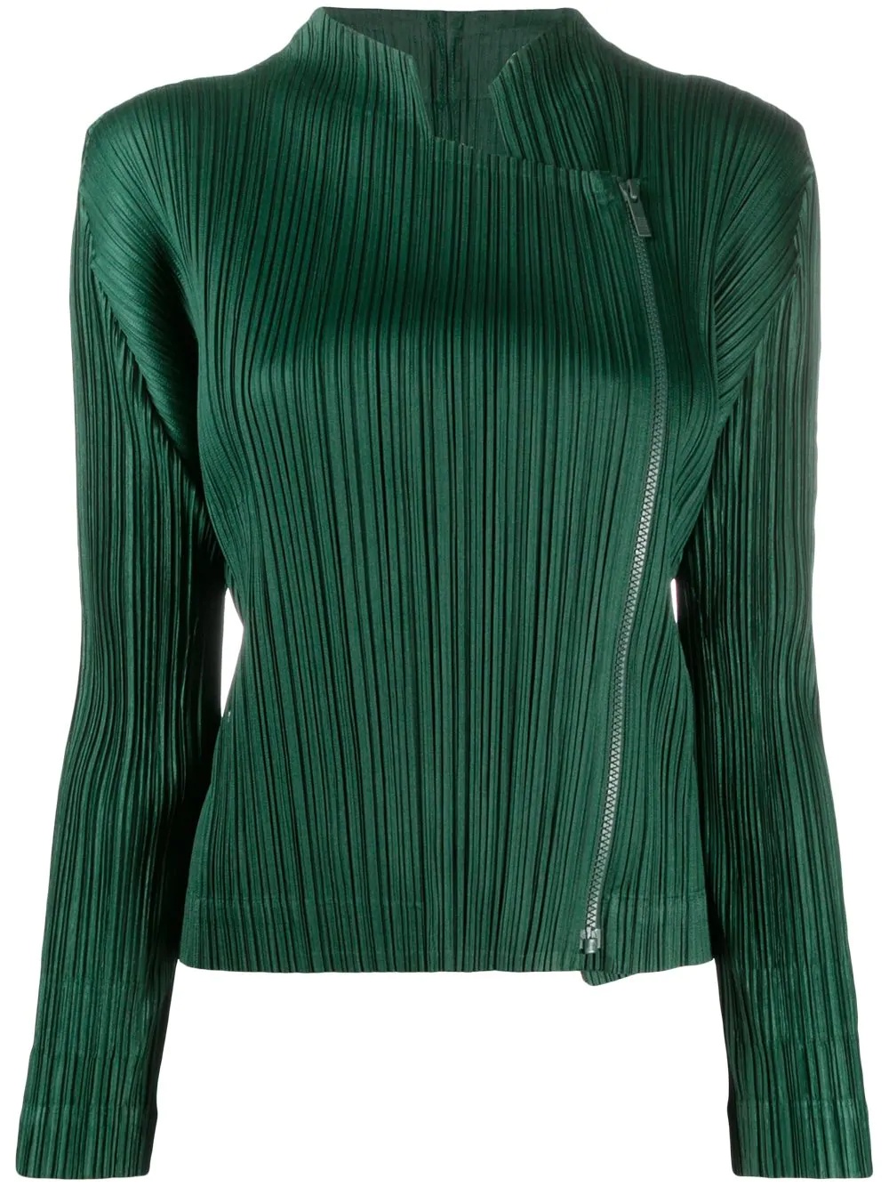 pleated zipped jacket - 1