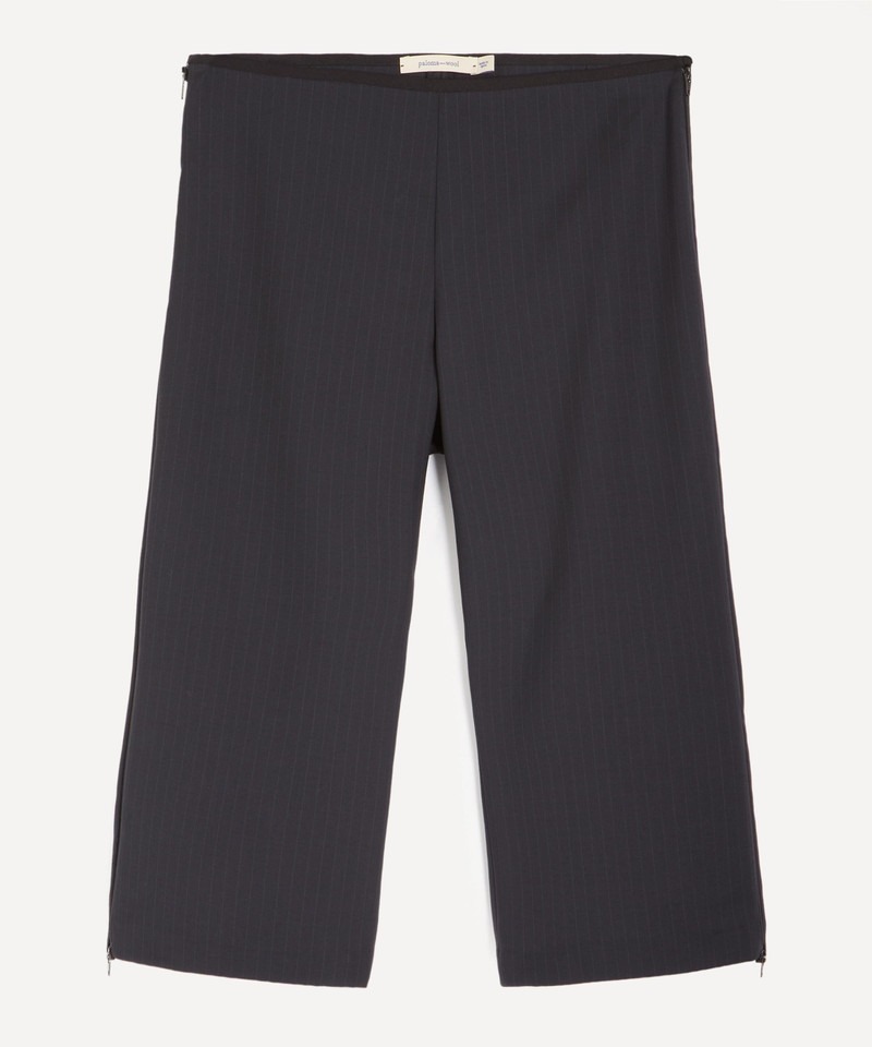 Lumieti Dark Grey Pinstripe Capri Trousers 1