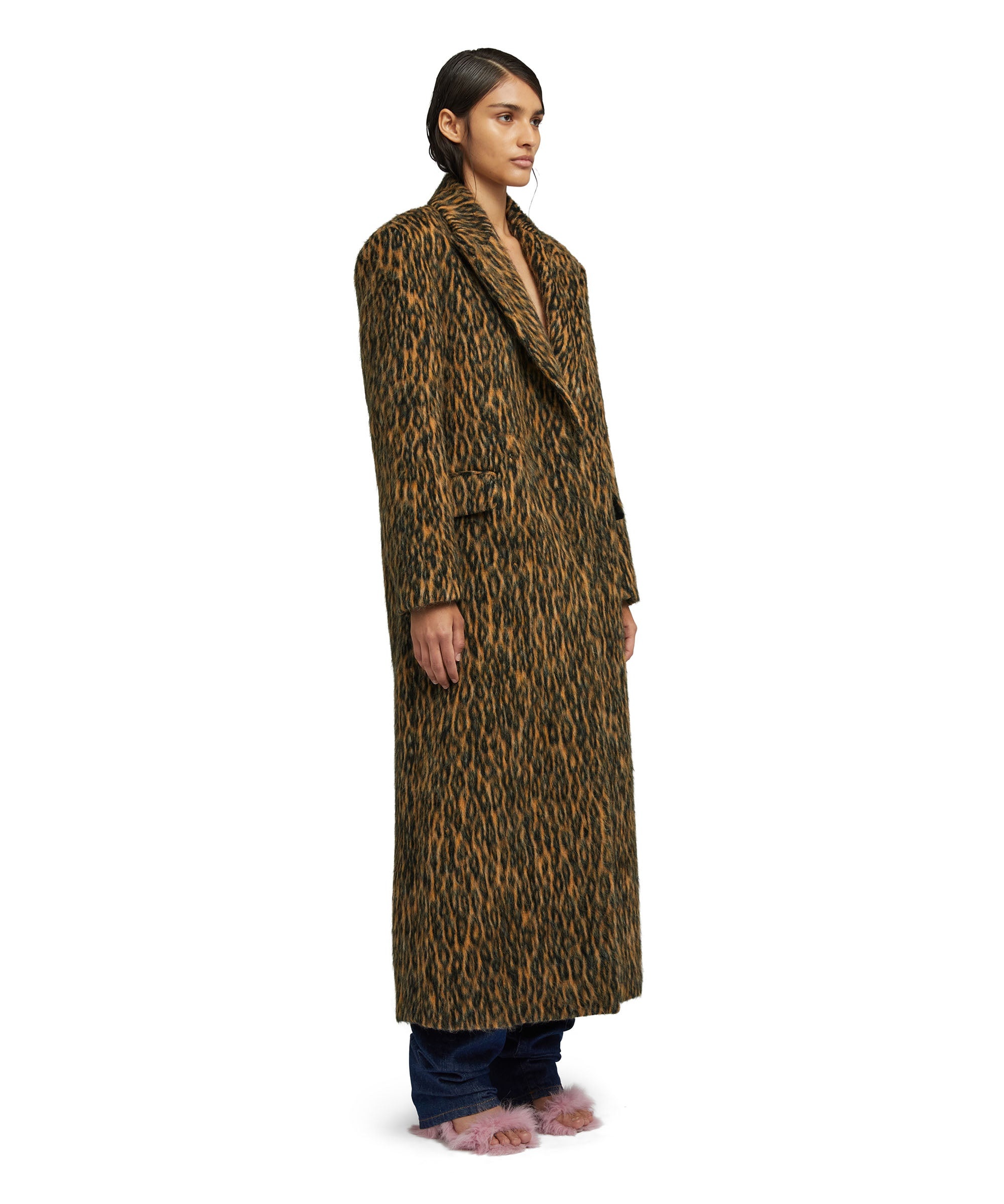 Wool coat with  "Cheetah Jacquard" motif - 4