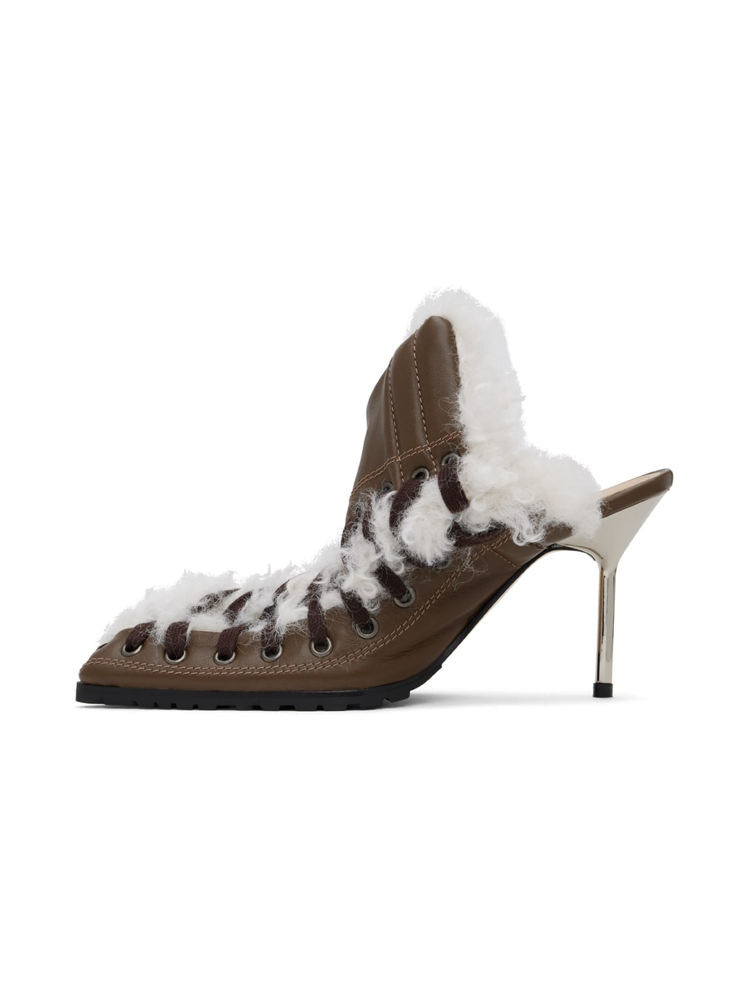 Brown Heel Mules - 3