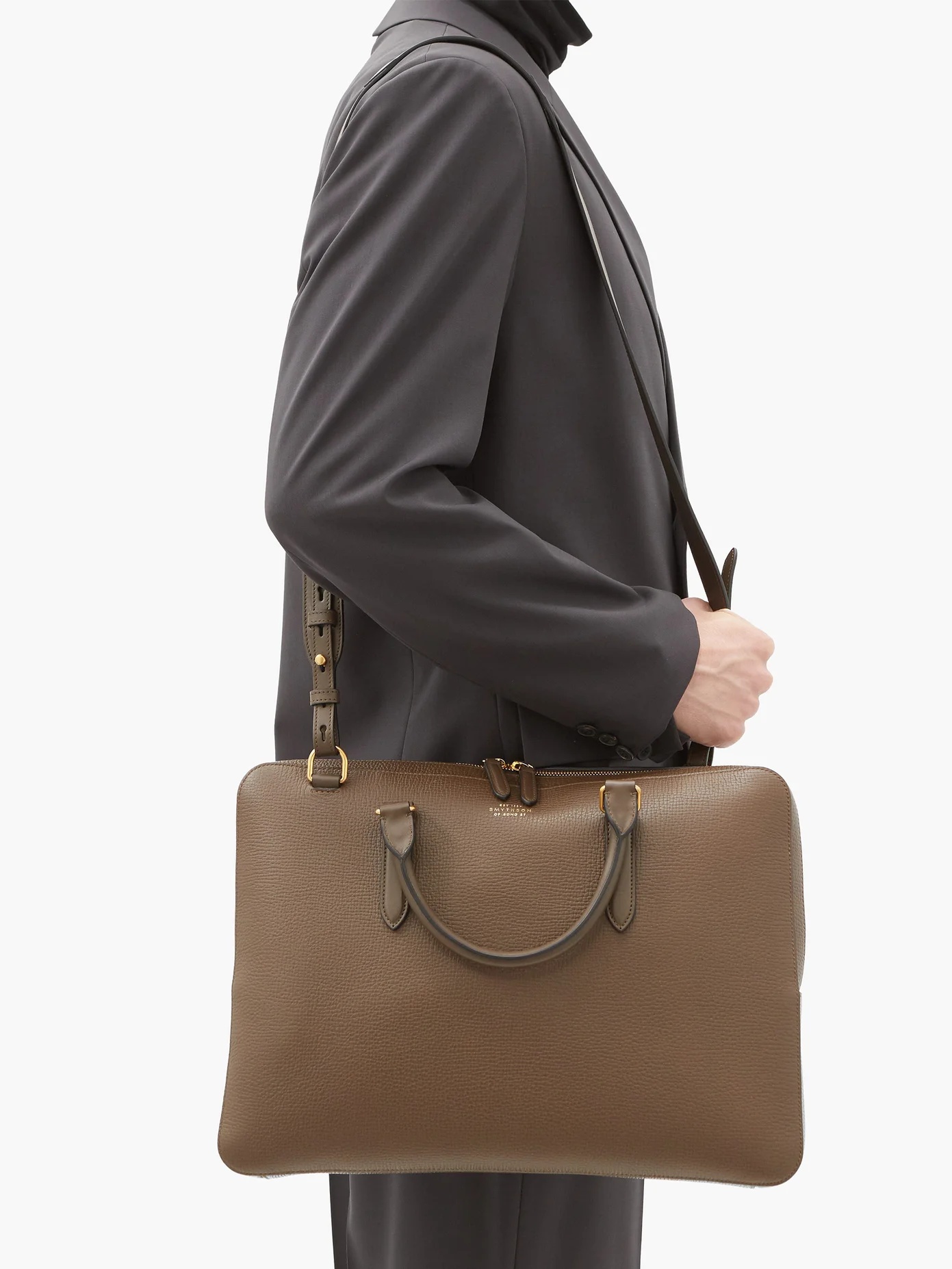 Ludlow grained-leather briefcase - 3