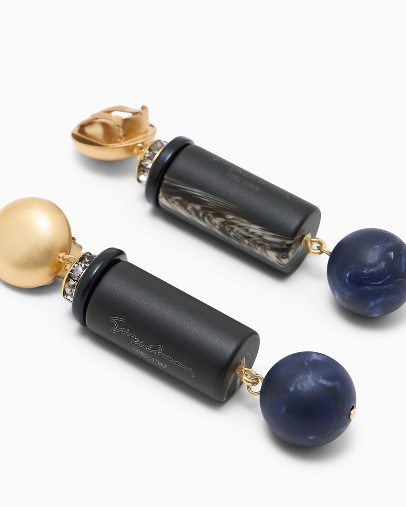 GIORGIO ARMANI EARRINGS IN BRASS WITH METHACRYLATE AND GLASS outlook