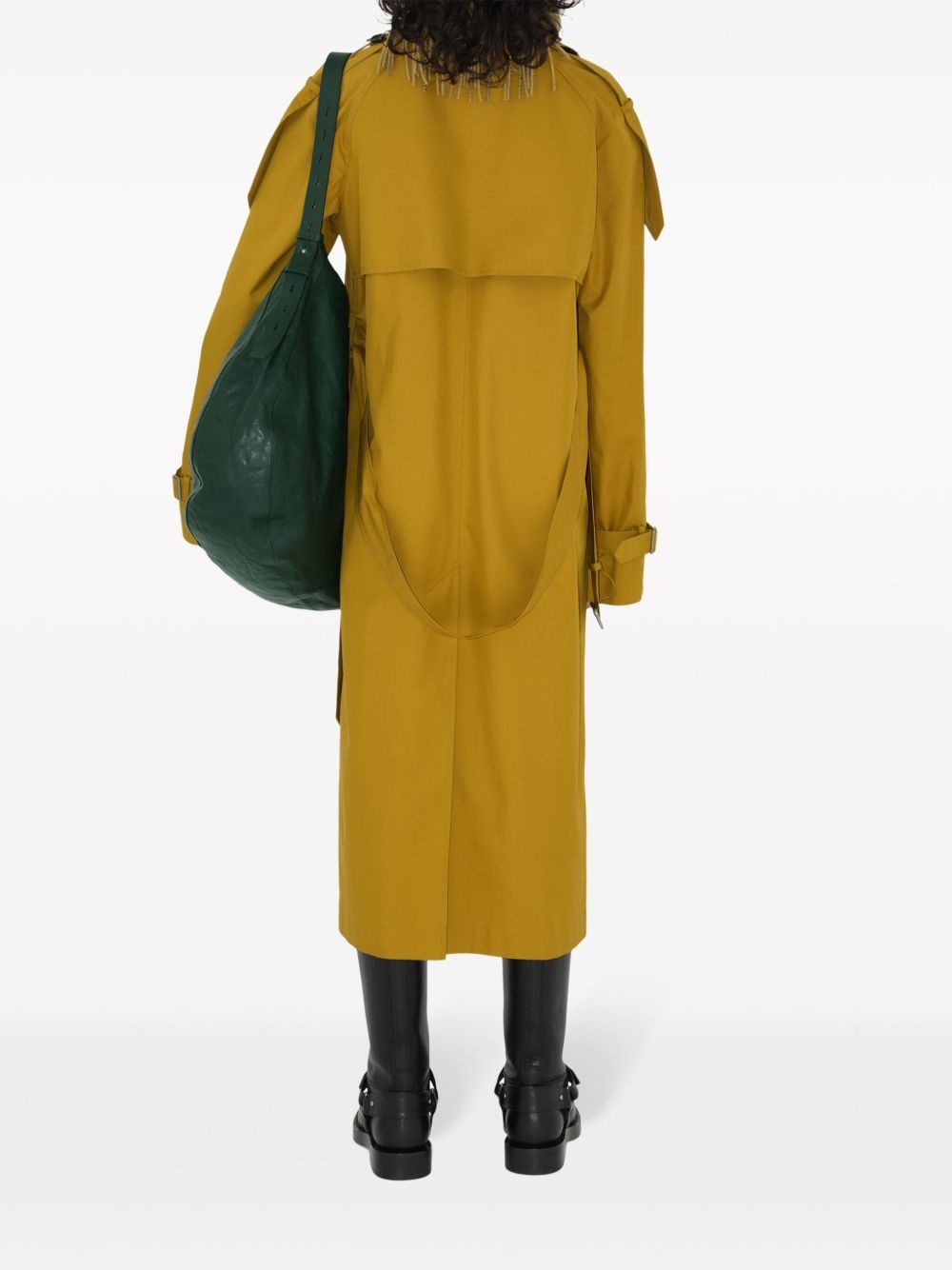 long gabardine cotton trench coat - 4