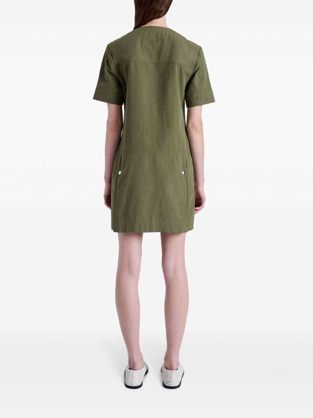 short-sleeve cotton mini dress - 4