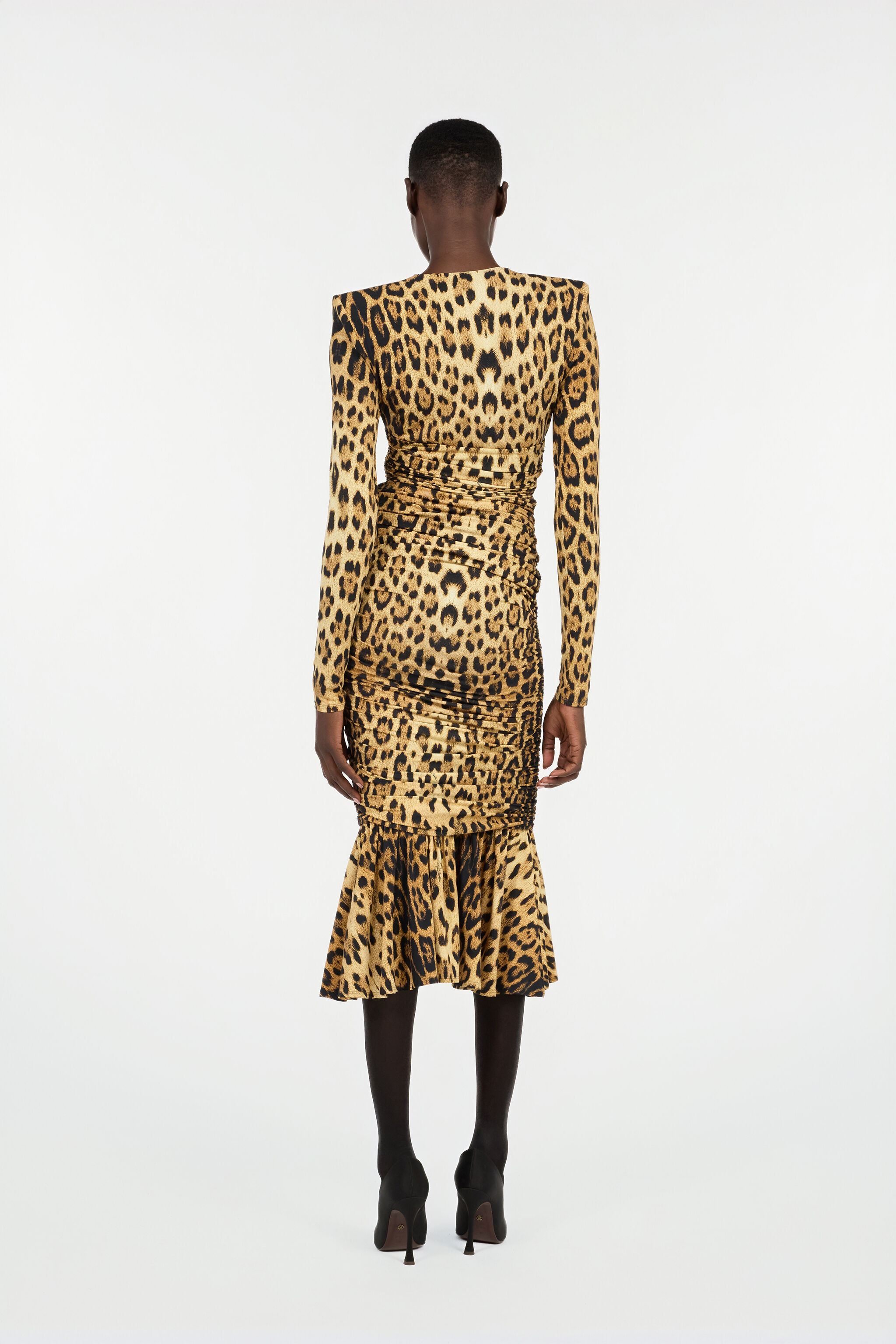 Midi Dress With Jaguar Skin Print - 4
