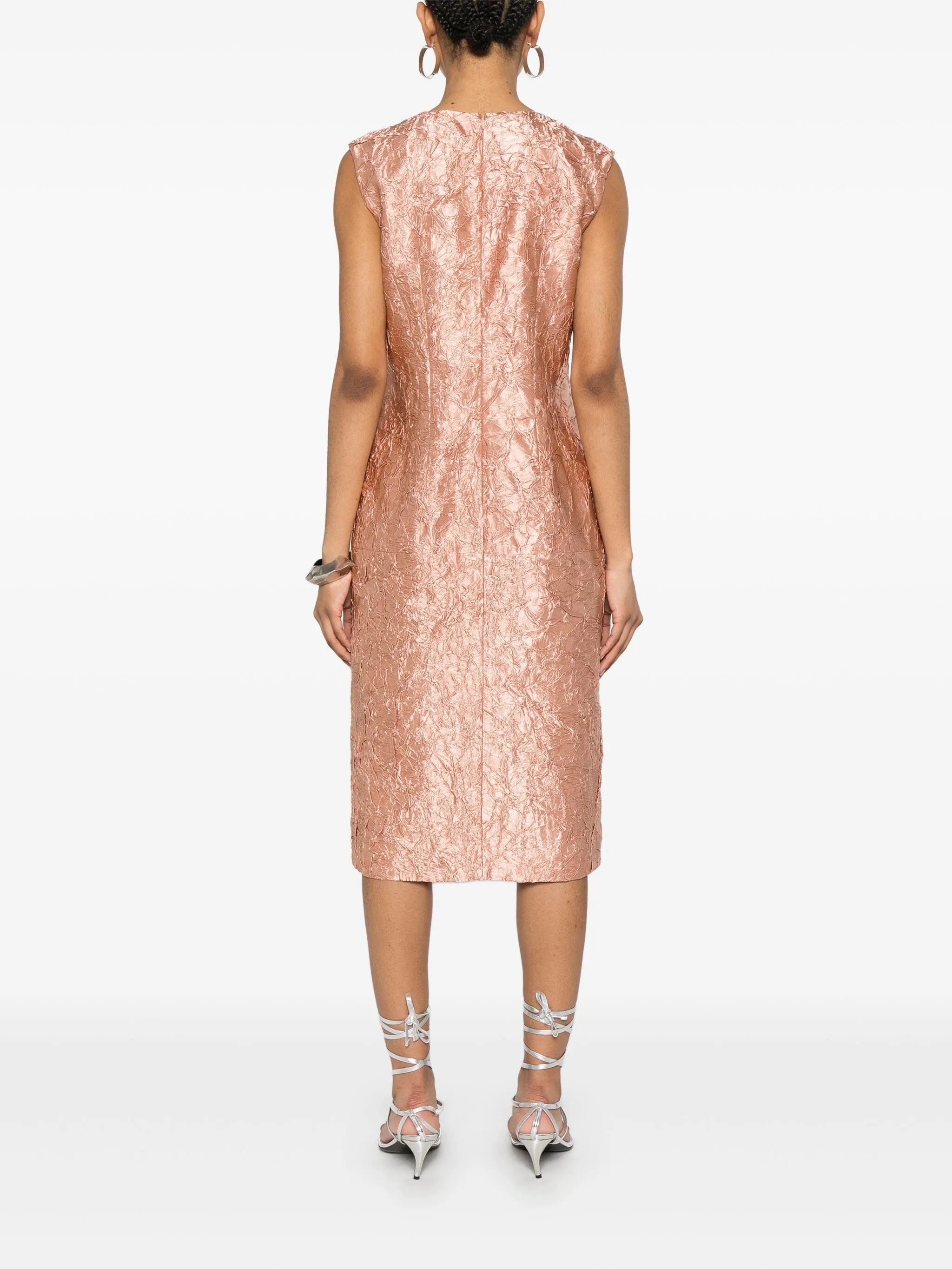 Crinkled Midi Dress - 3