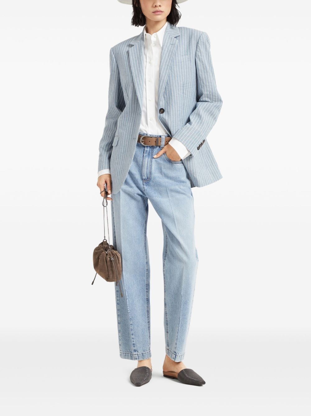 bead-embellished jeans - 2