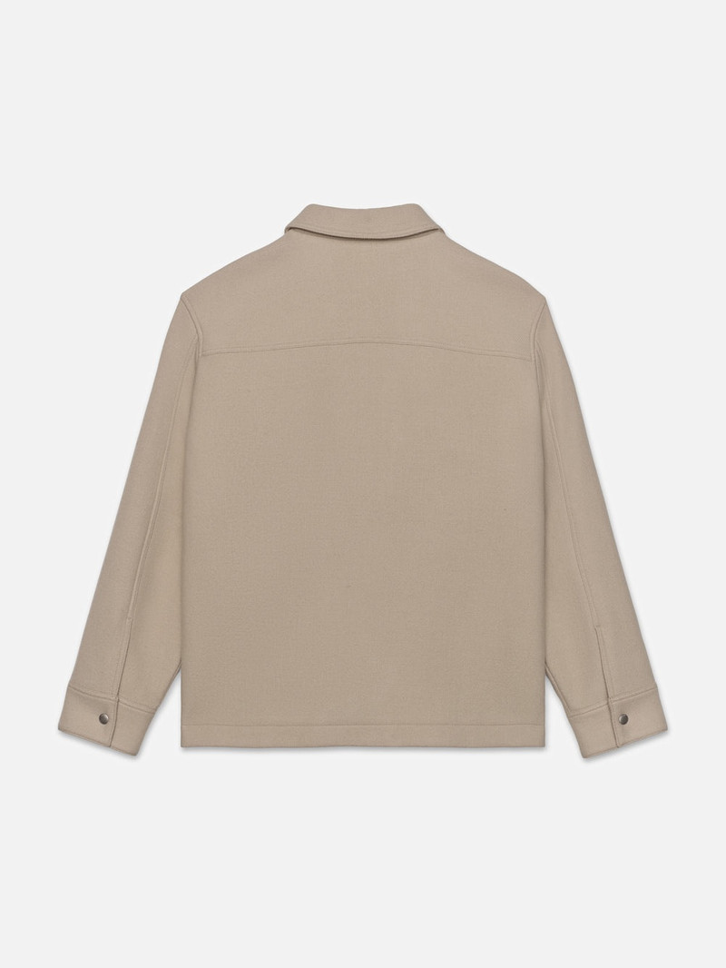 FRAME Textured Wool Jacket in Warm Khaki outlook