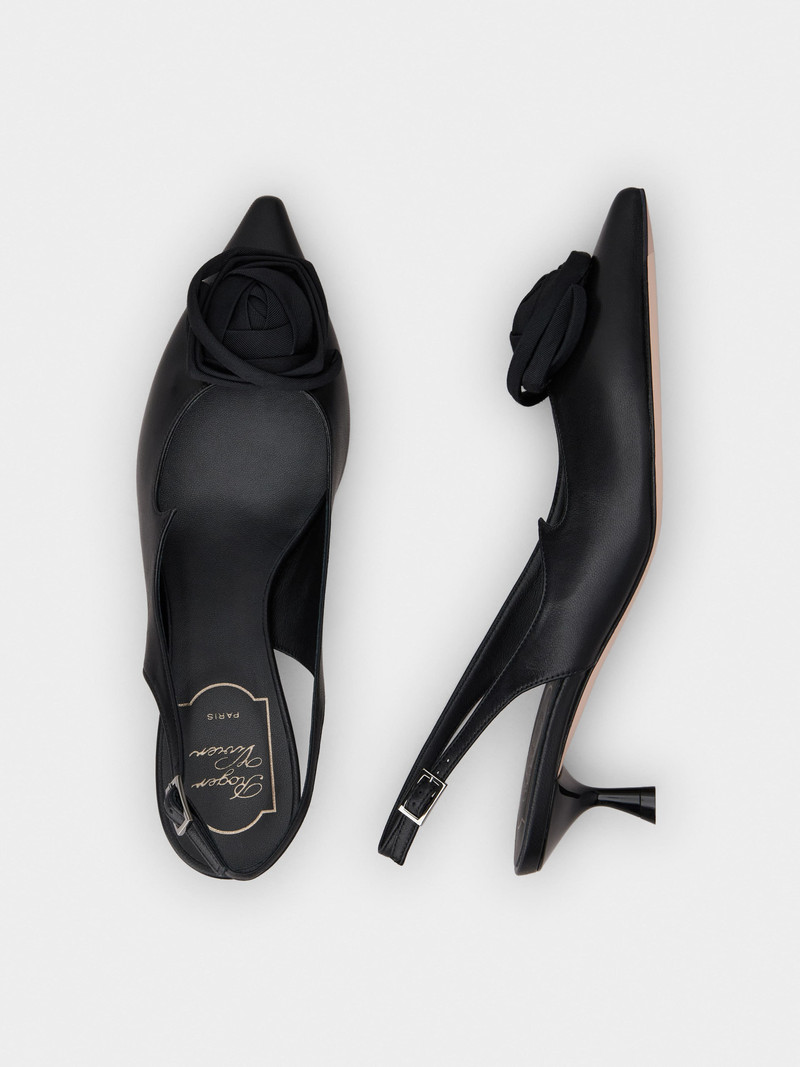 Rose Vivier Slingback Pumps in leather 4