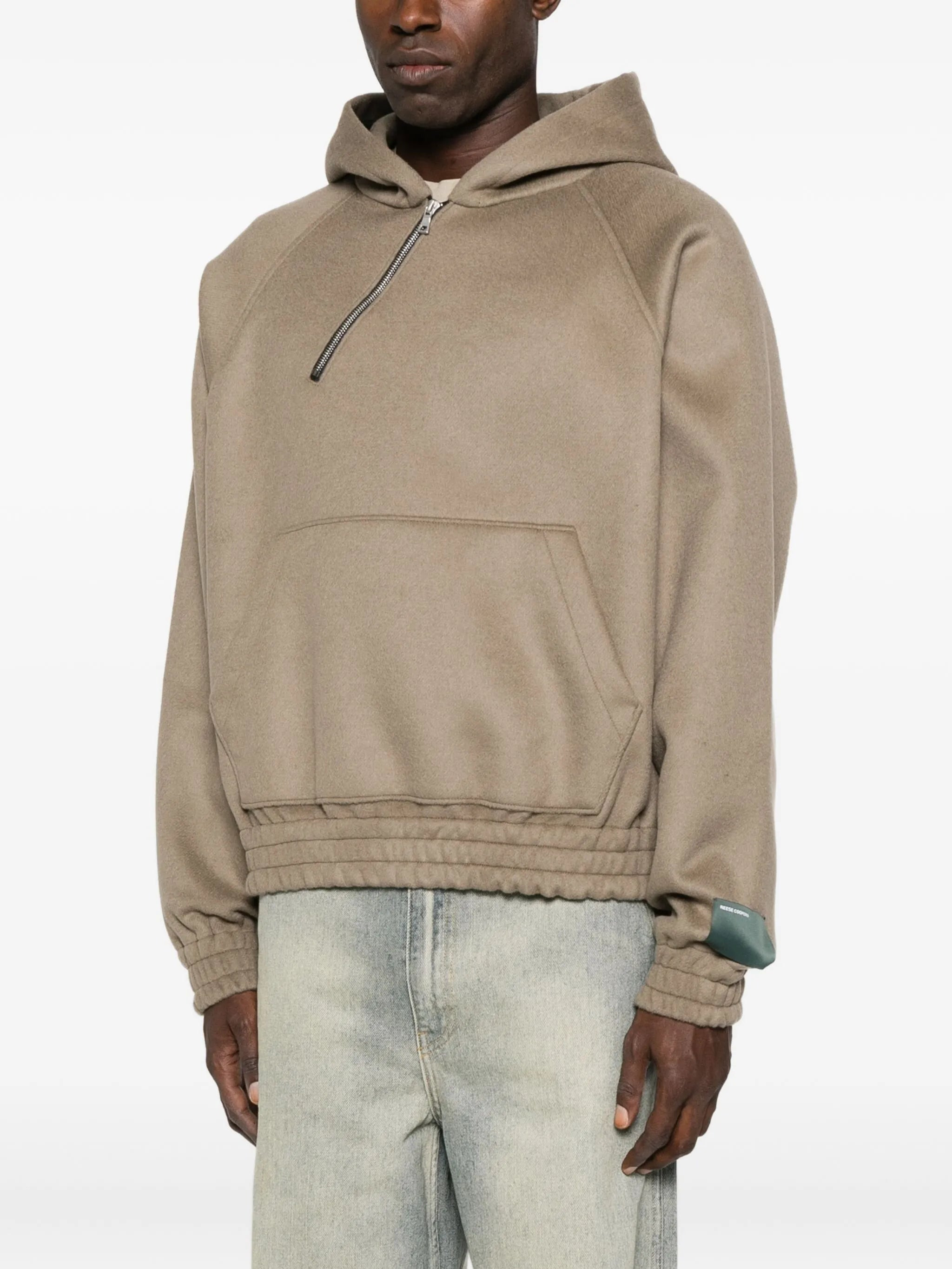 half-zip knitted hoodie - 3