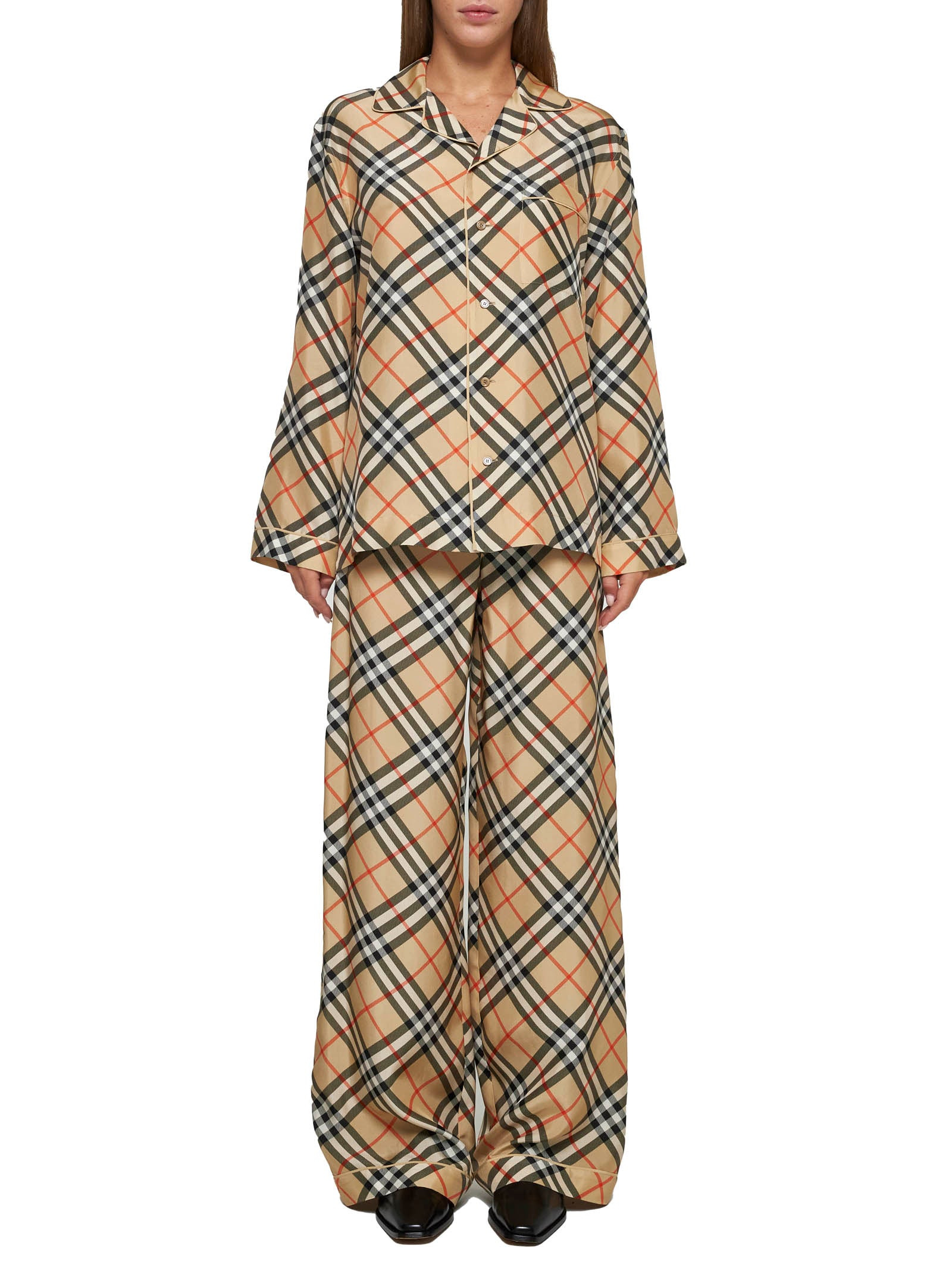 Check print silk shirt - 2