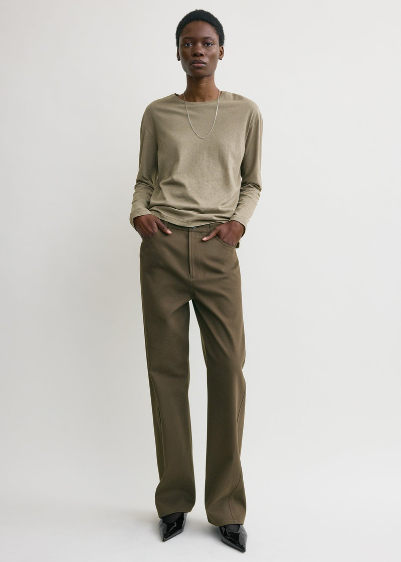 TOTEME Relaxed twisted trousers pepper outlook
