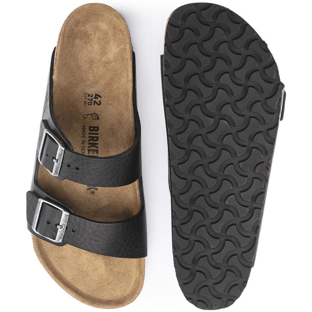 Birkenstock | Arizona Grip Leather Slippers 'Vintage Wood Black' - 6