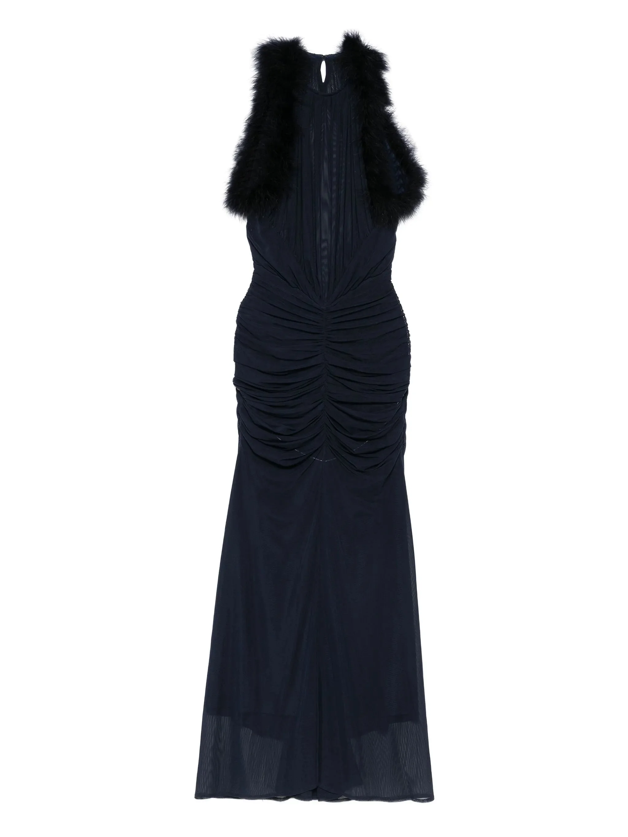 trimmed ruched dress - 1