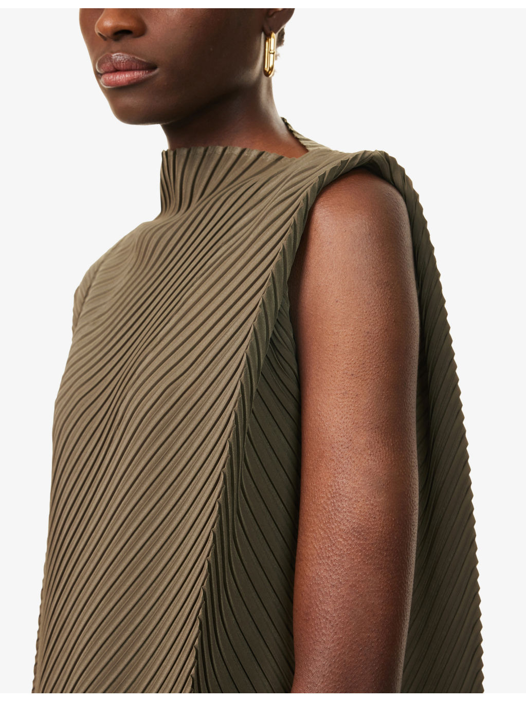 Soft Fold Pleats Knitted Knee-Length Dress - 5