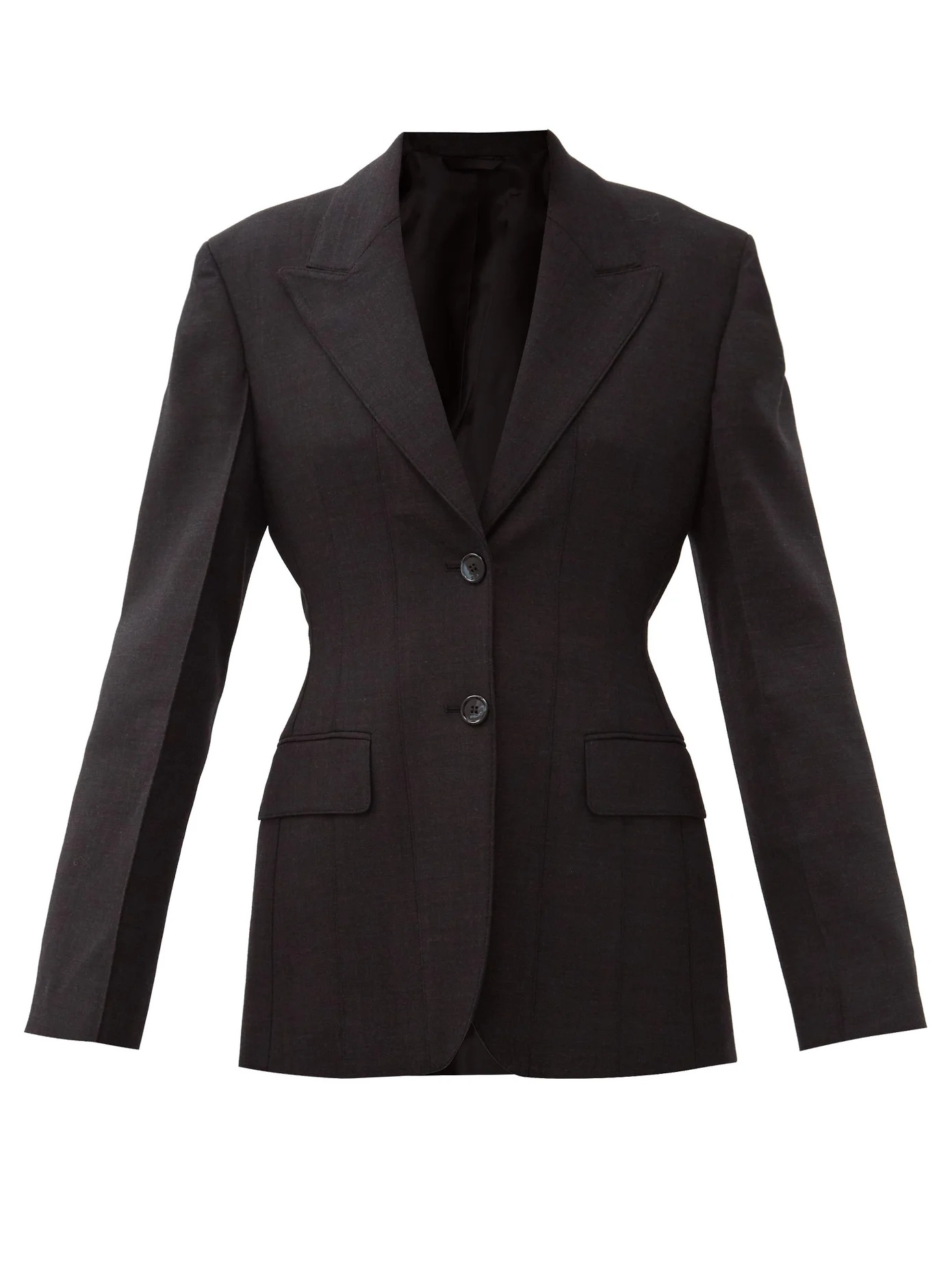 Peak-lapel wool-blend blazer - 1