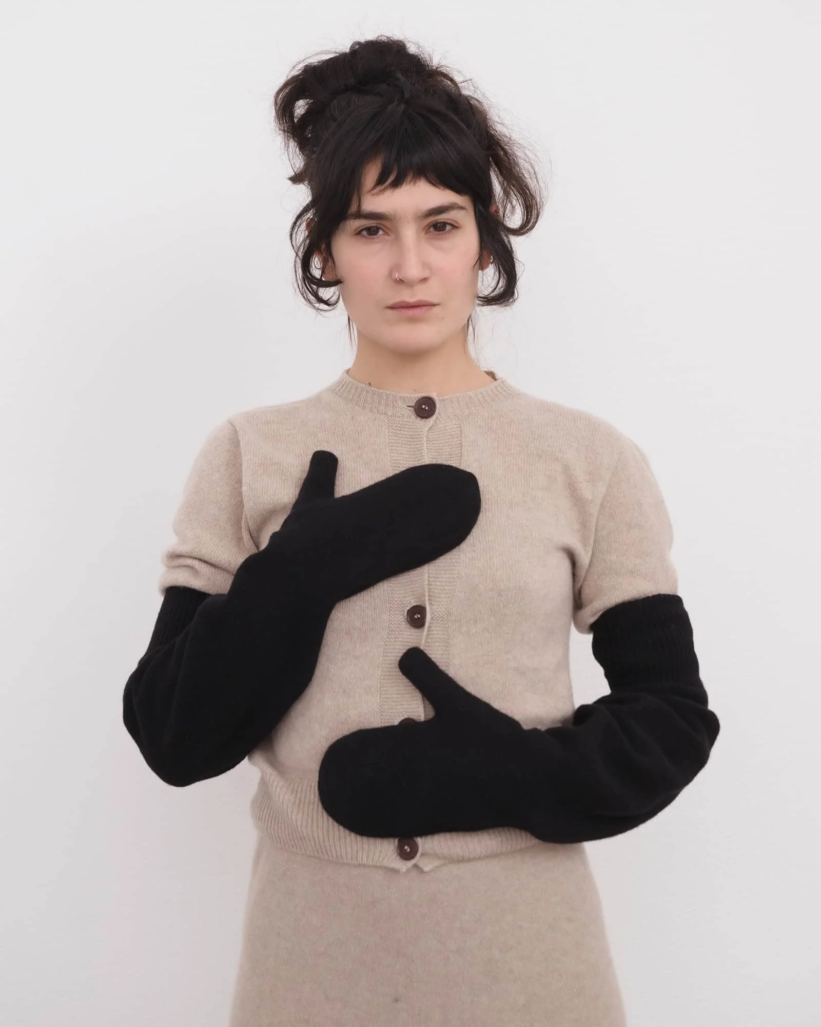 Long Enso Mittens - Recycled Cashmere - 1