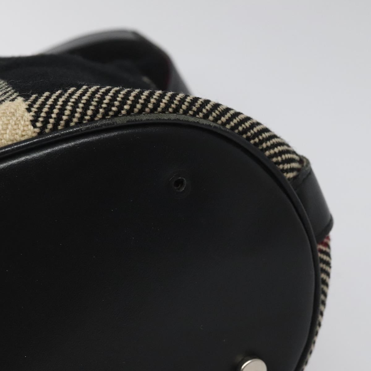 Burberry Nova Check Hand Bag Wool Black - 10
