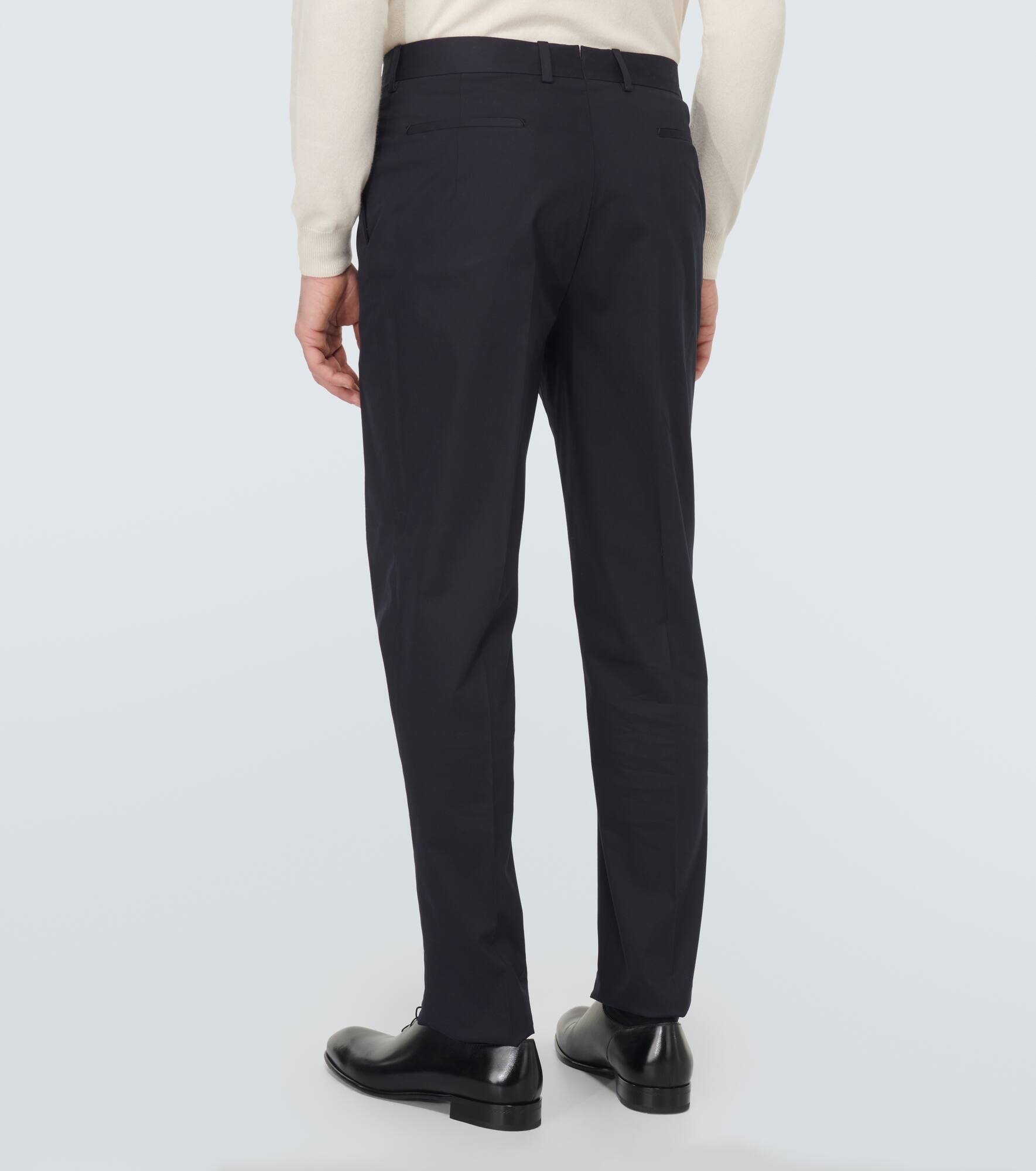 Cotton-blend straight pants - 4