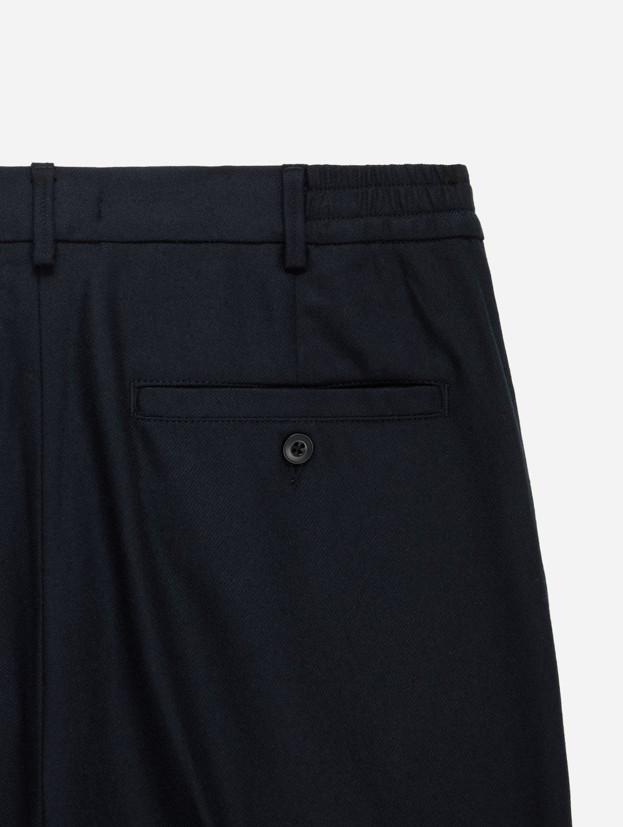 Pleated Trouser - Black Wool - 6