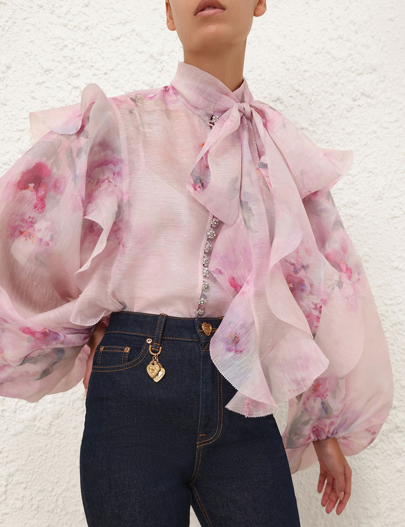 CRUSH TIE NECK RUFFLE 블라우스 5