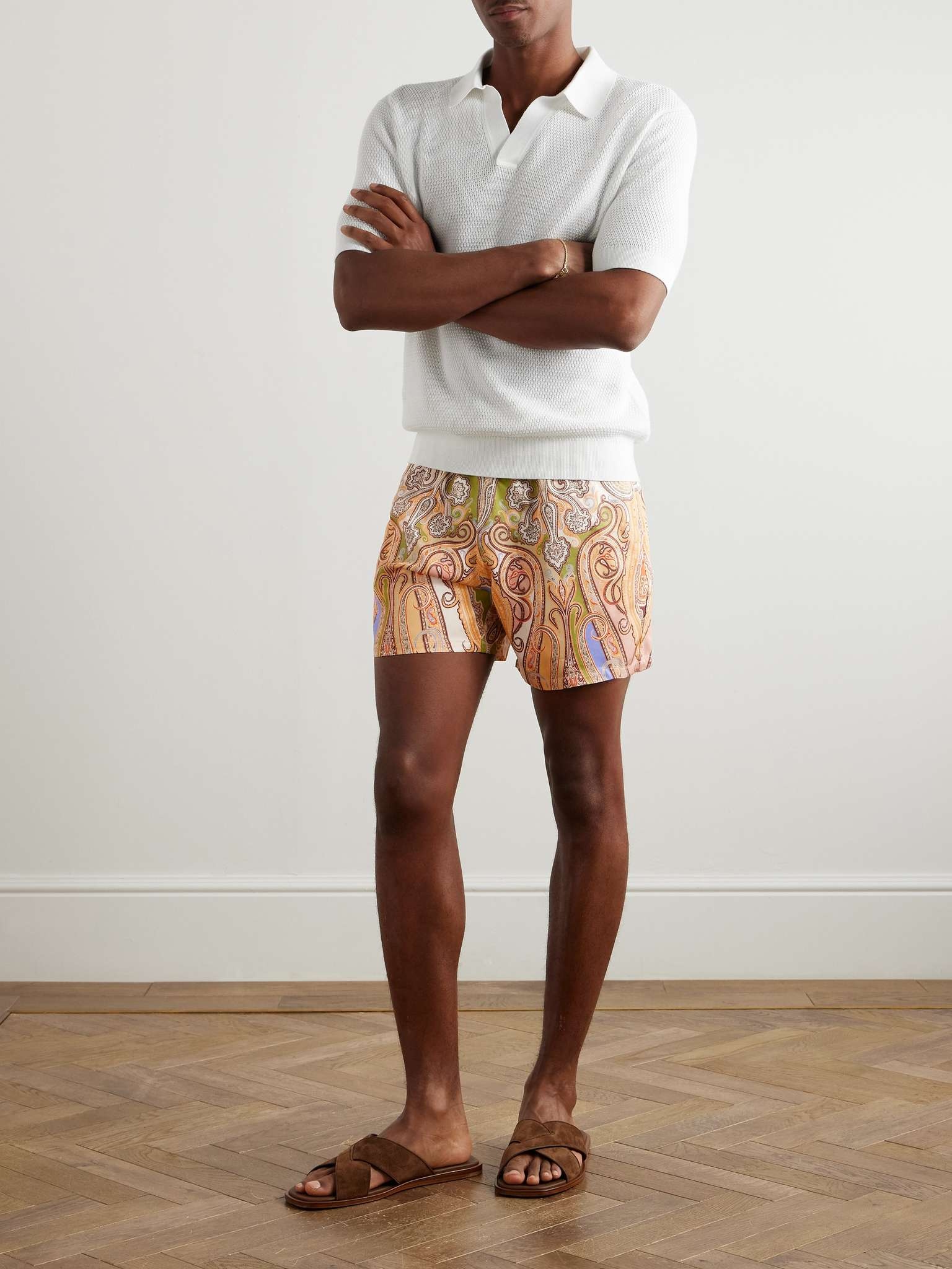 Straight-Leg Mid-Length Paisley-Print Swim Shorts - 2