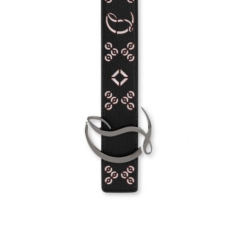 Cl Logo Belt Woman BLACK-LOUBI/GUN METAL 3