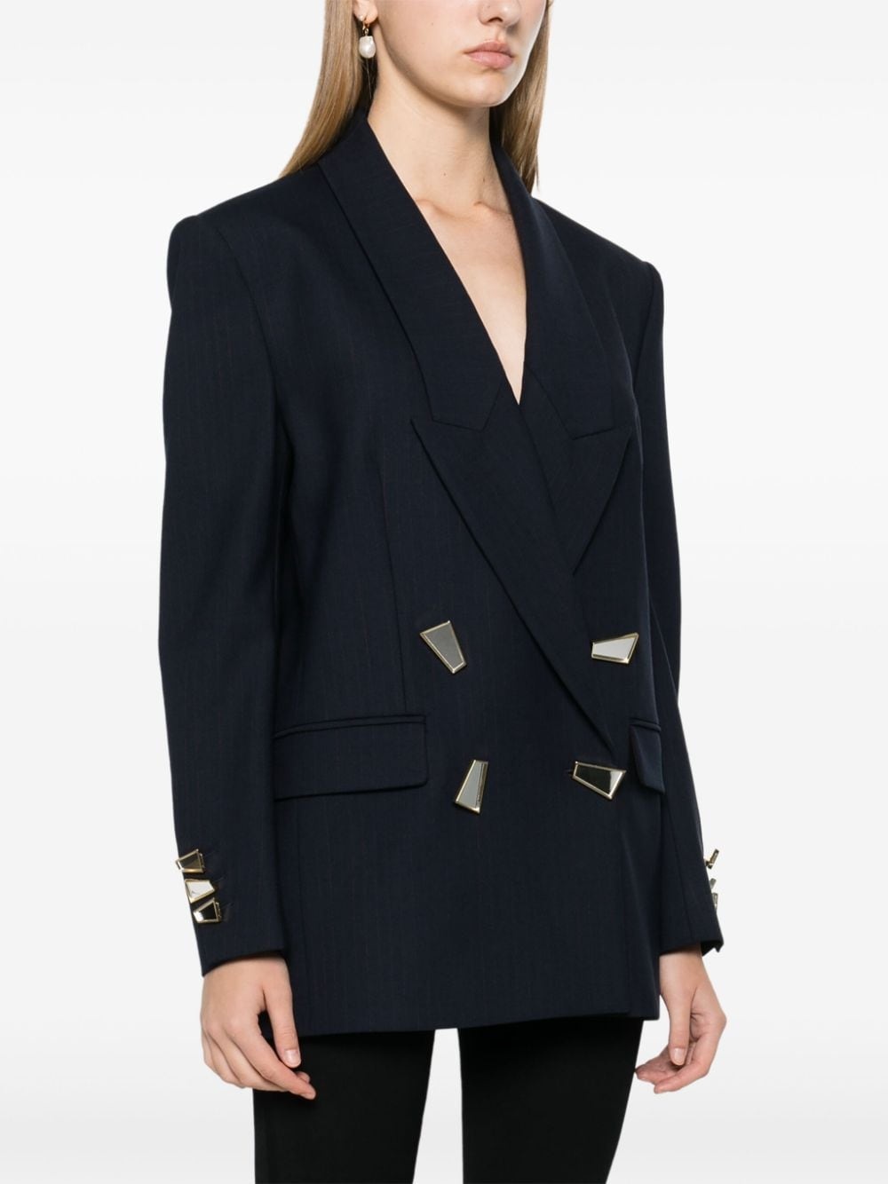 mirror-detail blazer - 3