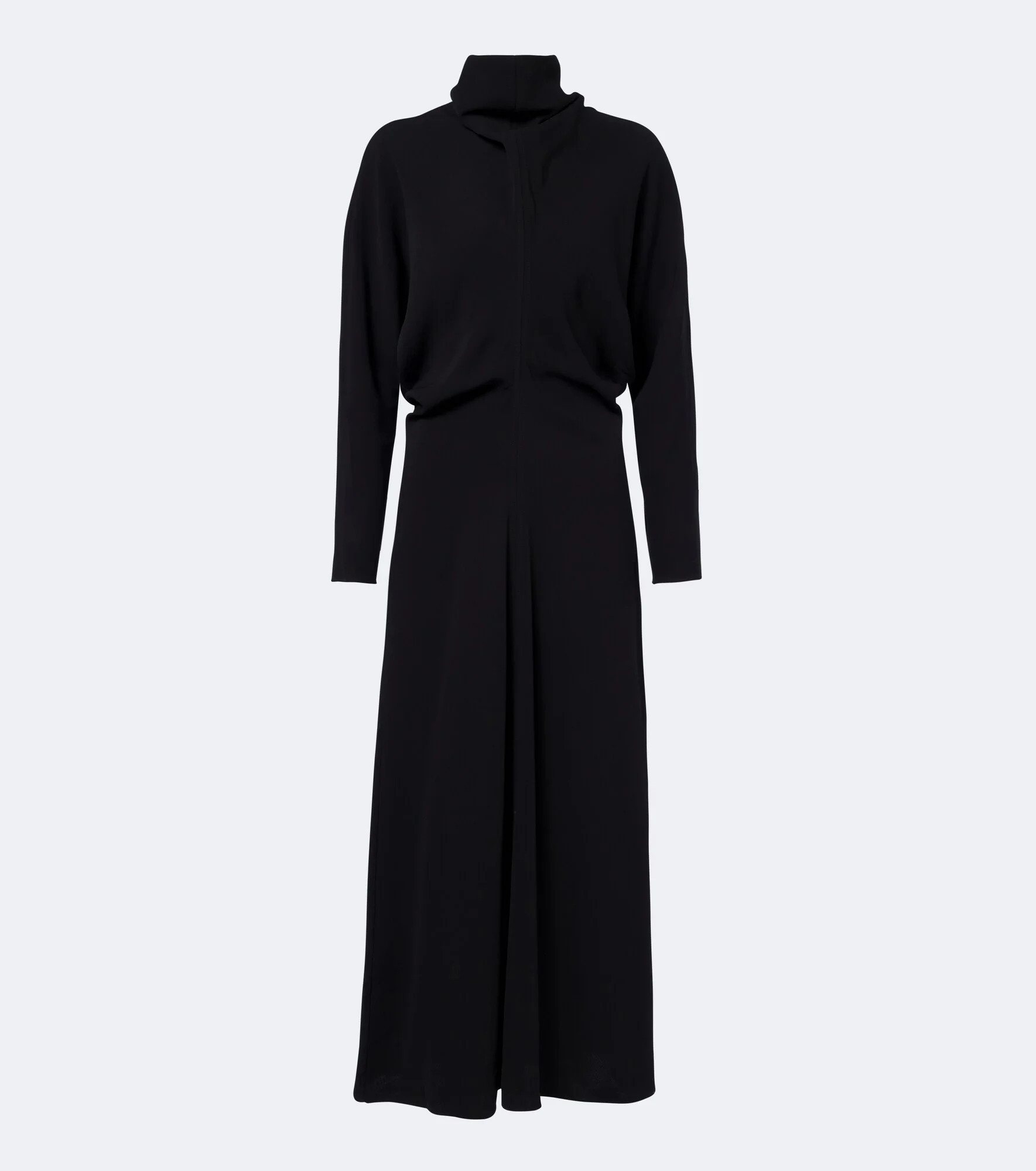 Draped turtleneck cady midi dress - 1
