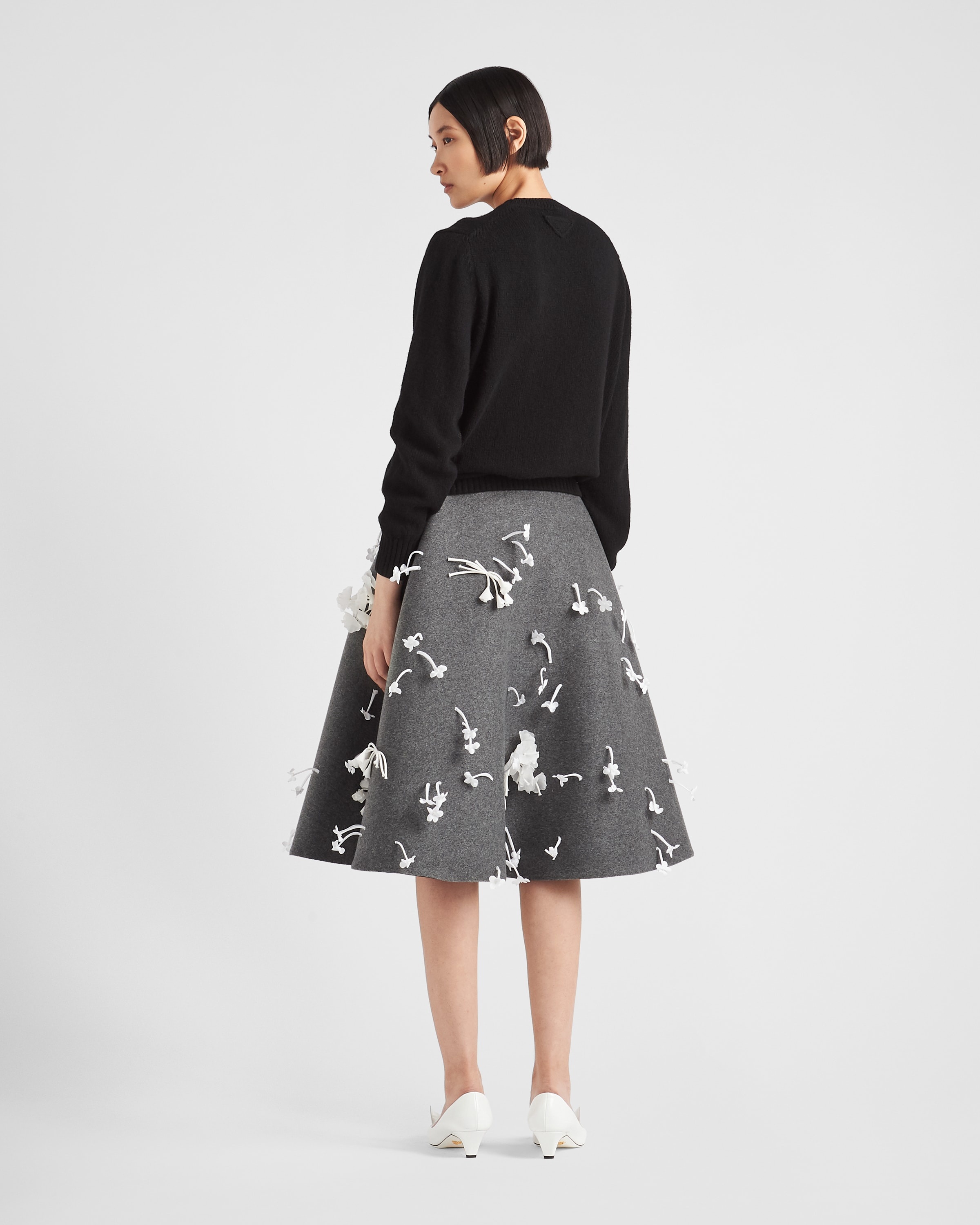 Embroidered velour midi-skirt - 5