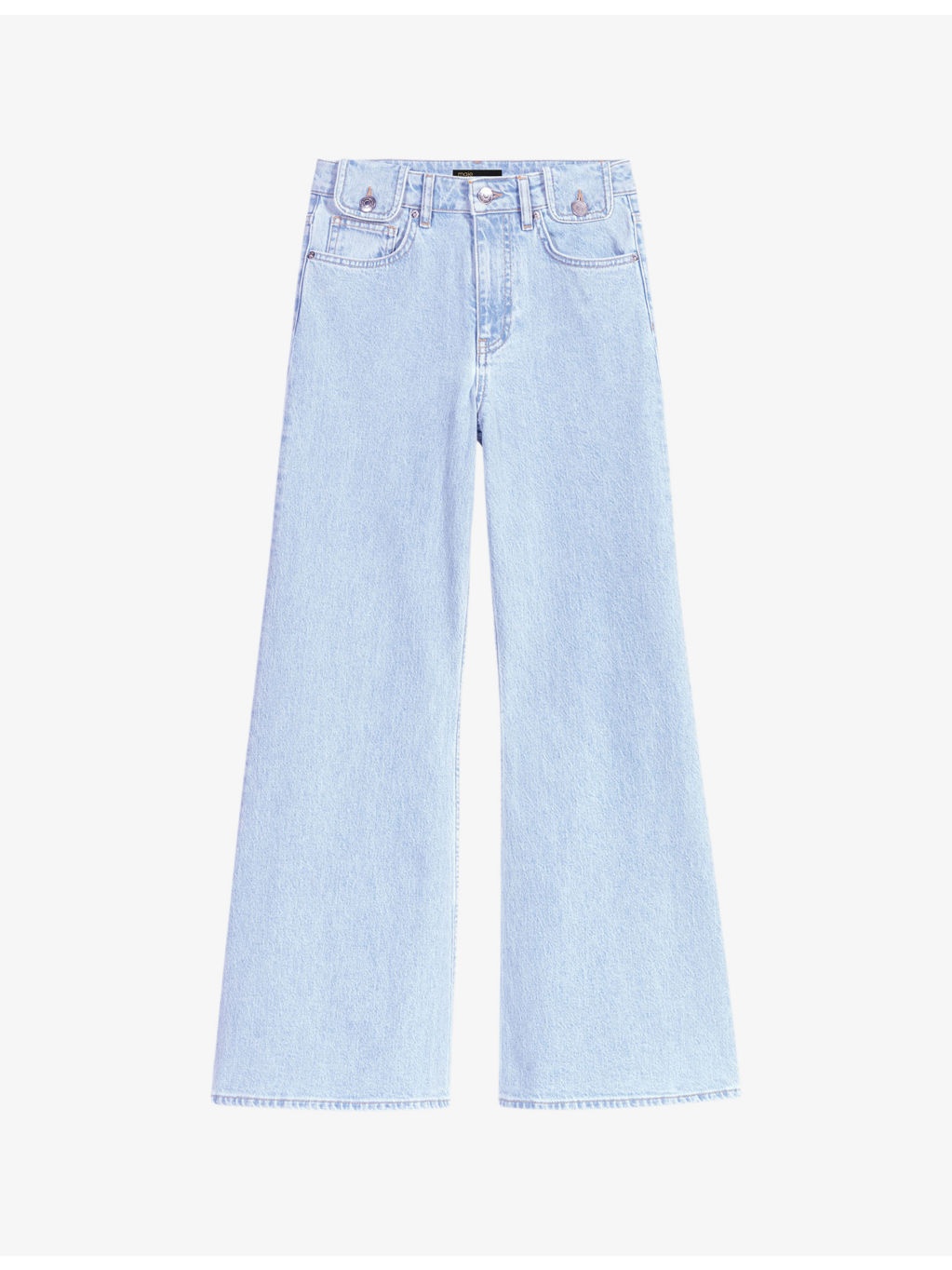 Wide-leg high-rise stretch-denim jeans - 1