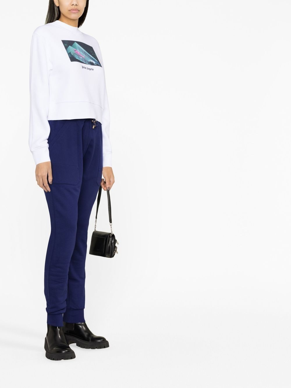 graphic-print cropped sweatshirt - 4