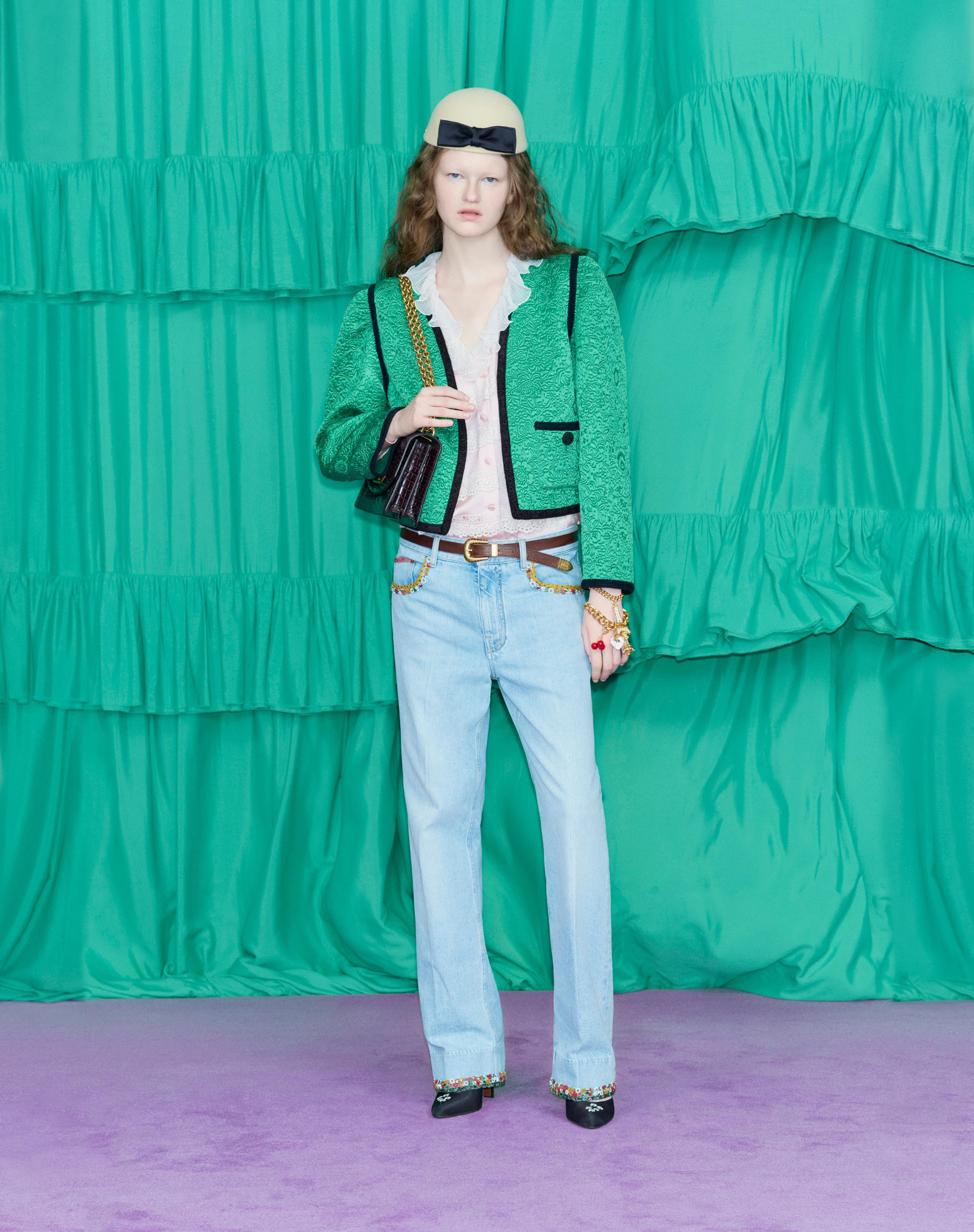 EMBROIDERED DENIM PANTS - 7