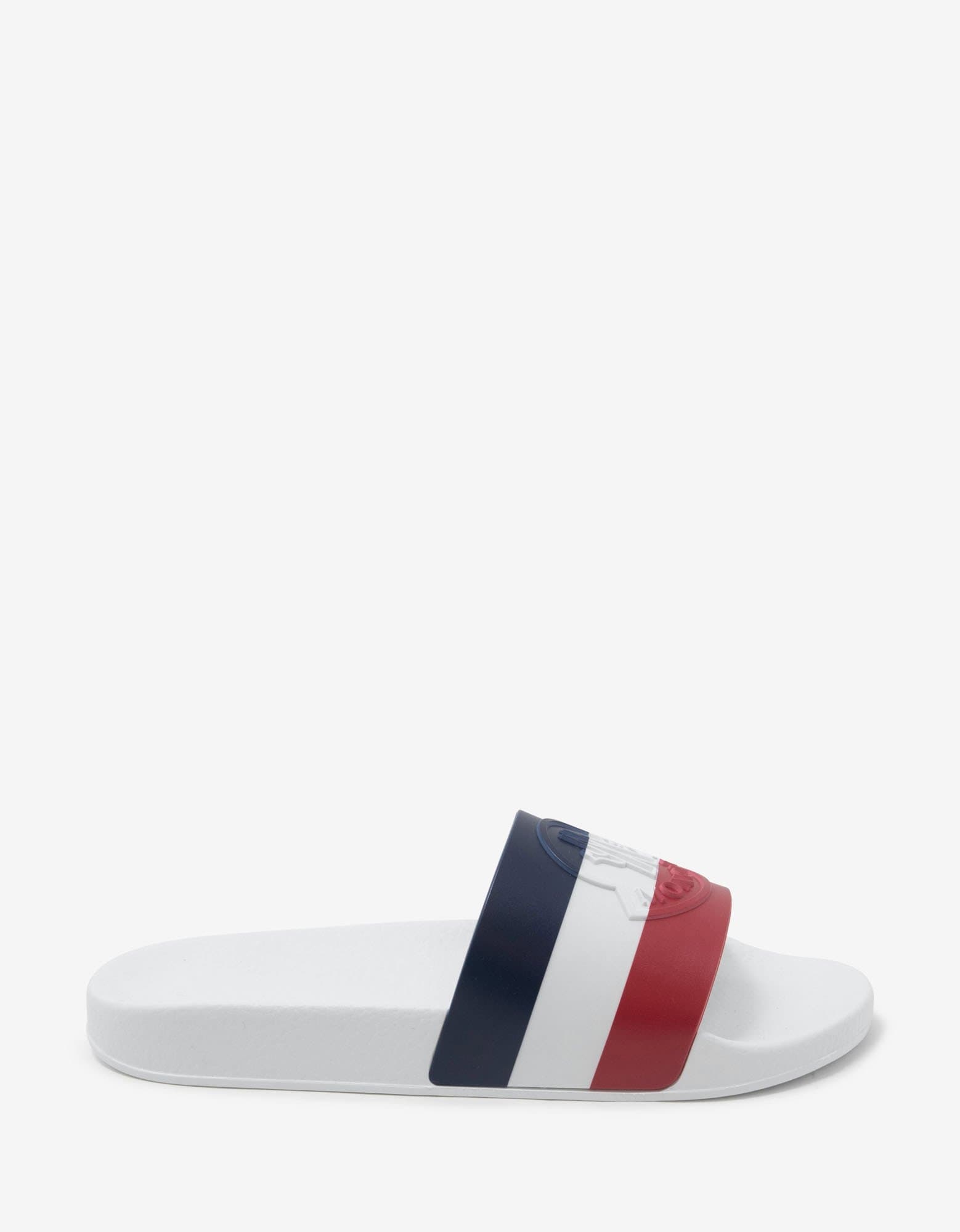 Basile White Tricolour Logo Slide Sandals - 2